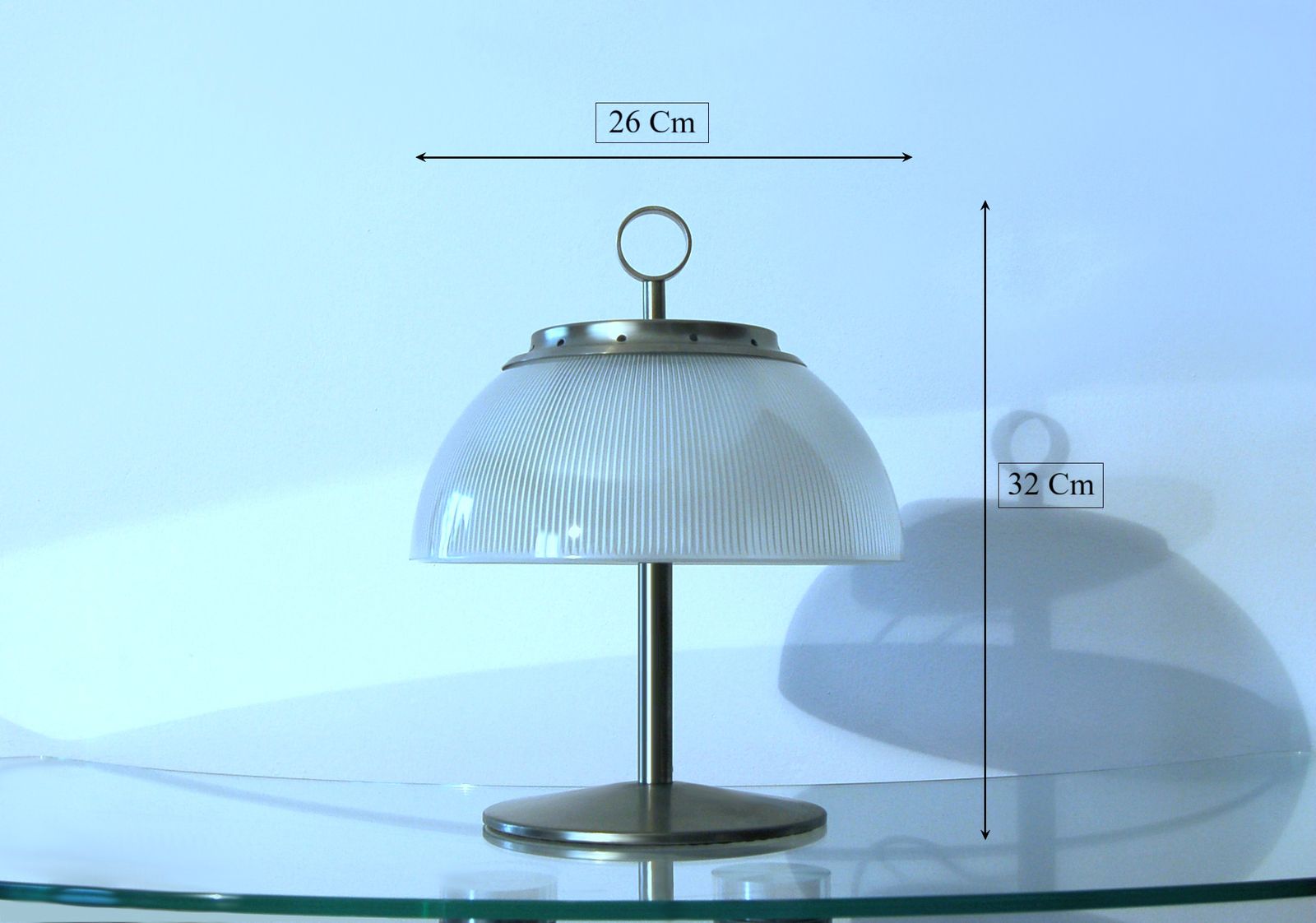 photo for sale G. Missaglia Table Lamp   Prismatic Crystal And Brass   Italy 1960