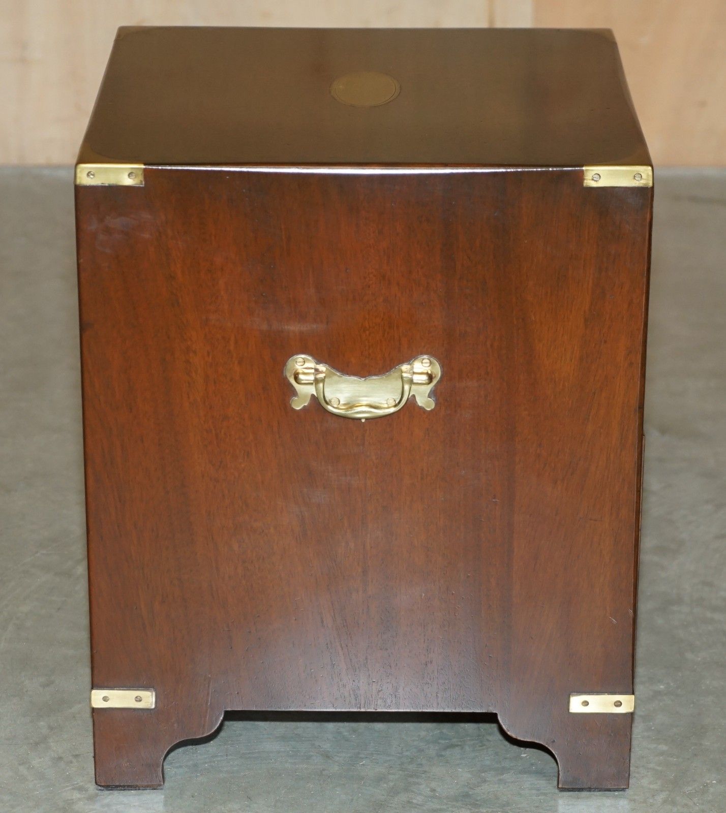 Stunning Mahogany Brass Harrods Kennedy Military Campaign Side End Table Drawers photo buy