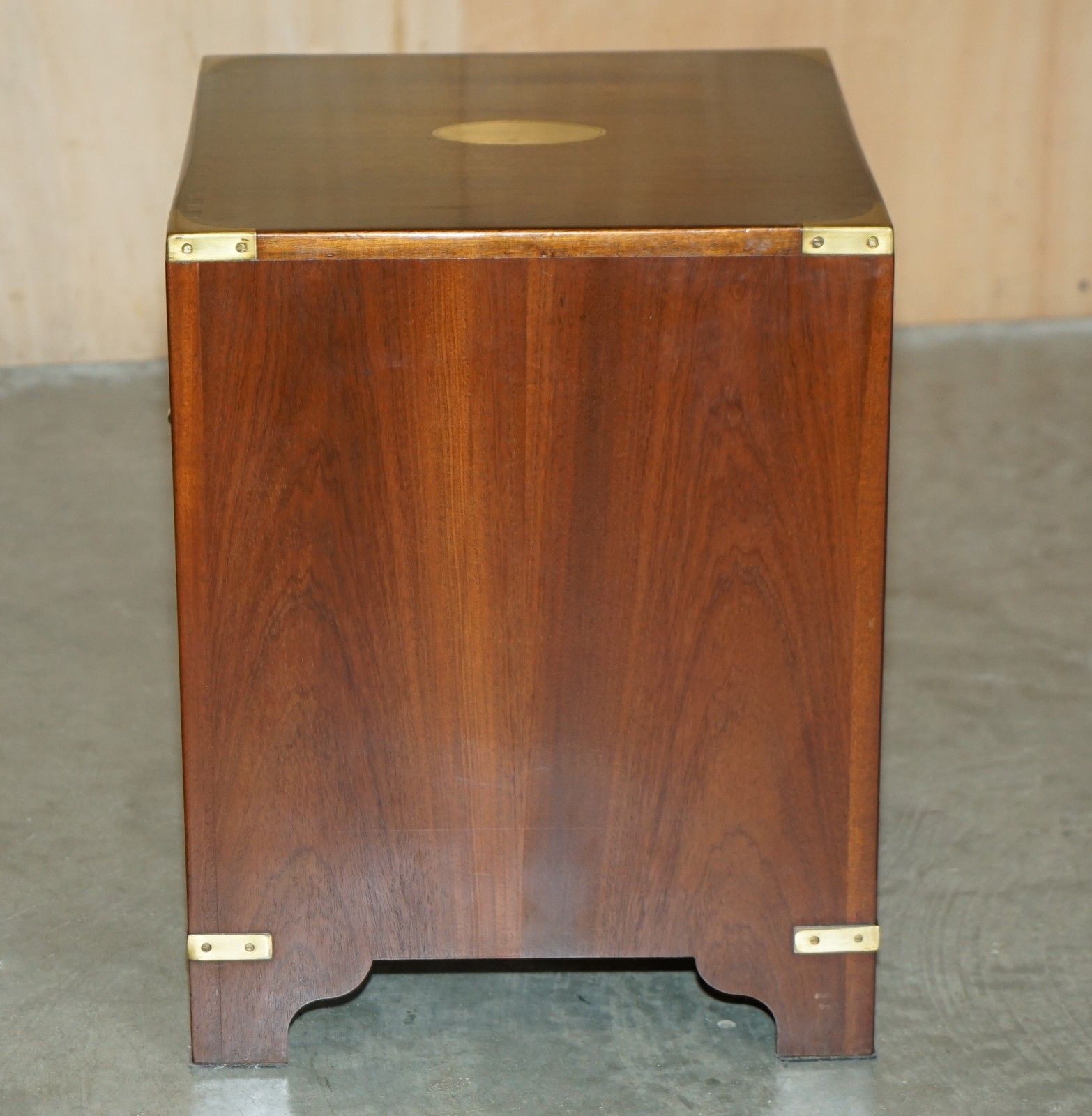 photo furniture Stunning Mahogany Brass Harrods Kennedy Military Campaign Side End Table Drawers