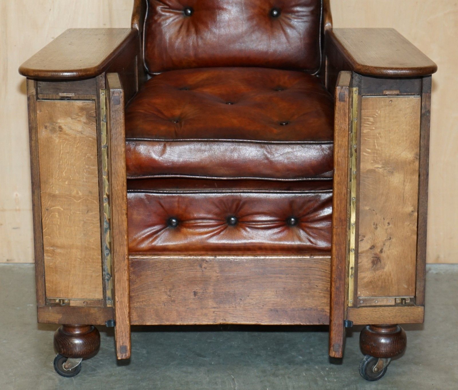 photo vintage 1920's American Prohibition Hidden Storage Drinks Cabinet Chesterfield Armchair