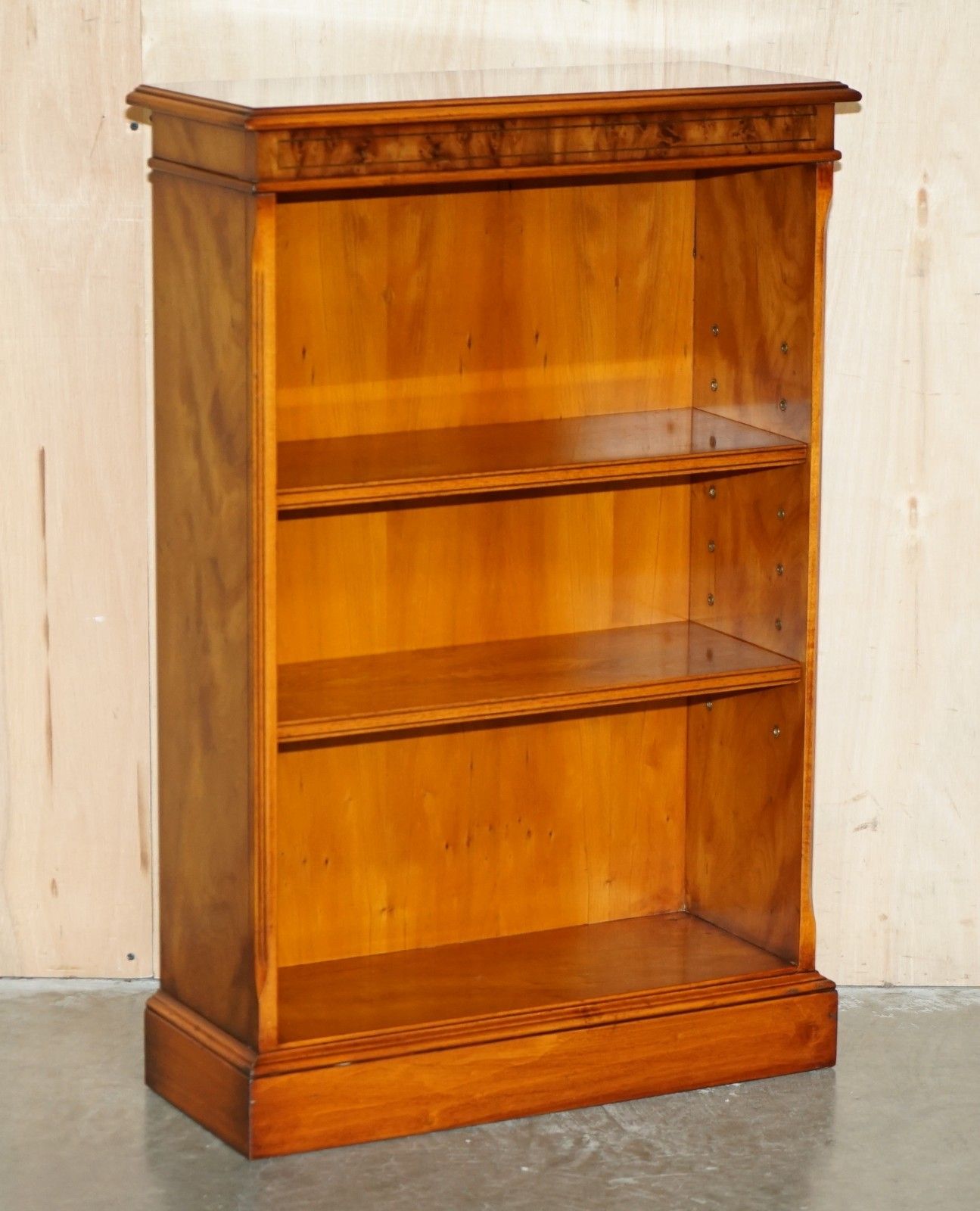 Lovely Pair Bevan Funnell England Flamed Mahogany Dwarf Open Library Bookcases photo furniture