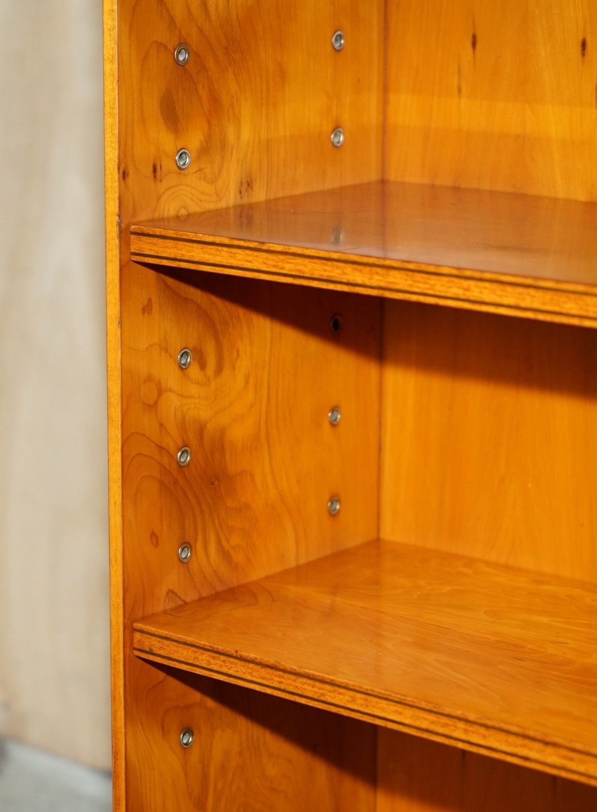 photo furniture Lovely Pair Bevan Funnell England Flamed Mahogany Dwarf Open Library Bookcases