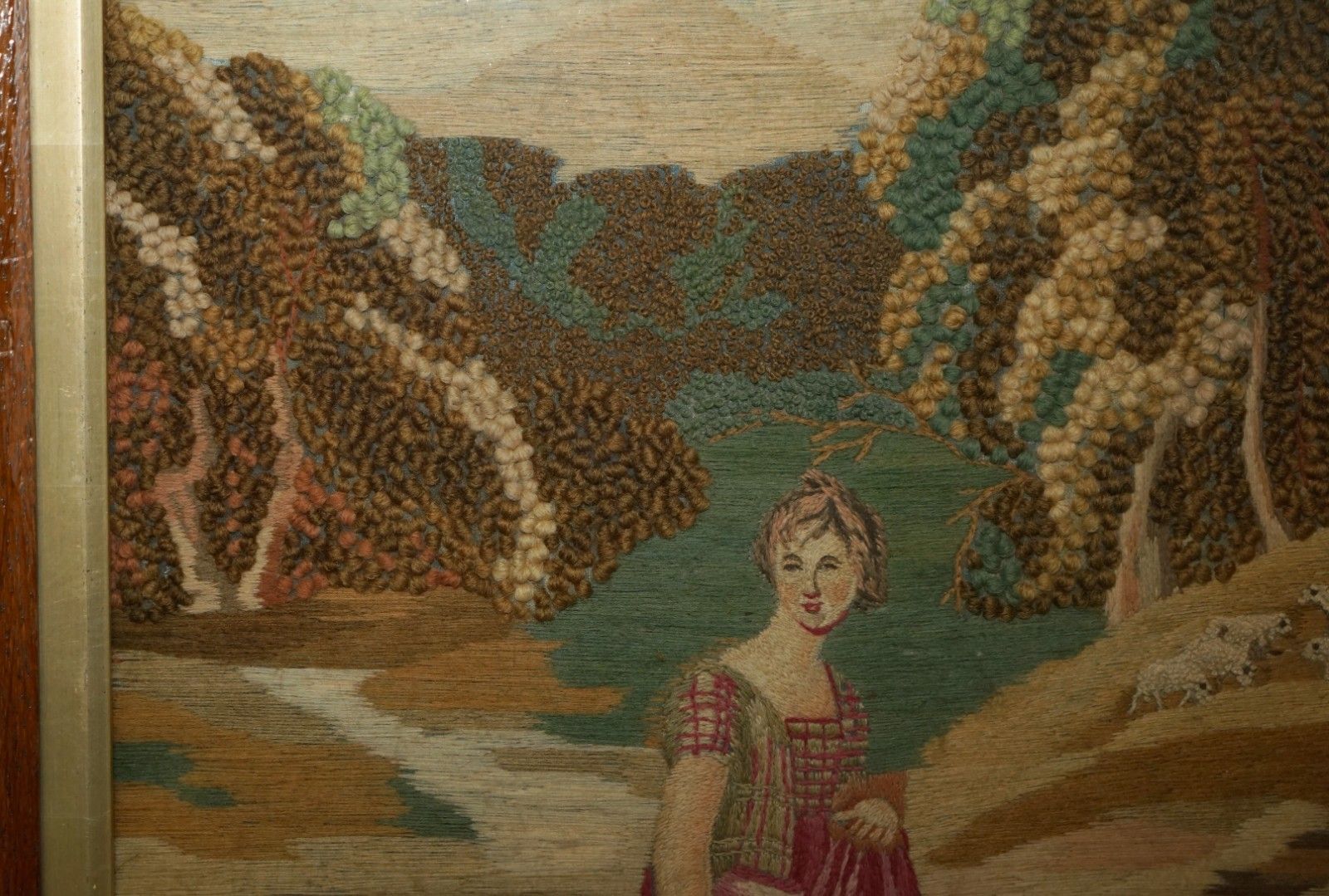 photo furniture Georgian Circa 1820 Silk & Wool Work Stumpwork Style Embroidery Tapestry Picture
