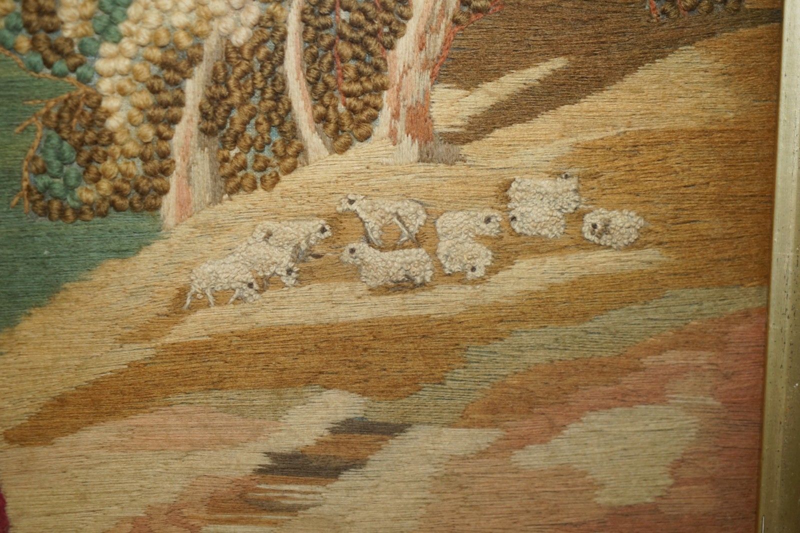 Art Georgian Circa 1820 Silk & Wool Work Stumpwork Style Embroidery Tapestry Picture photo