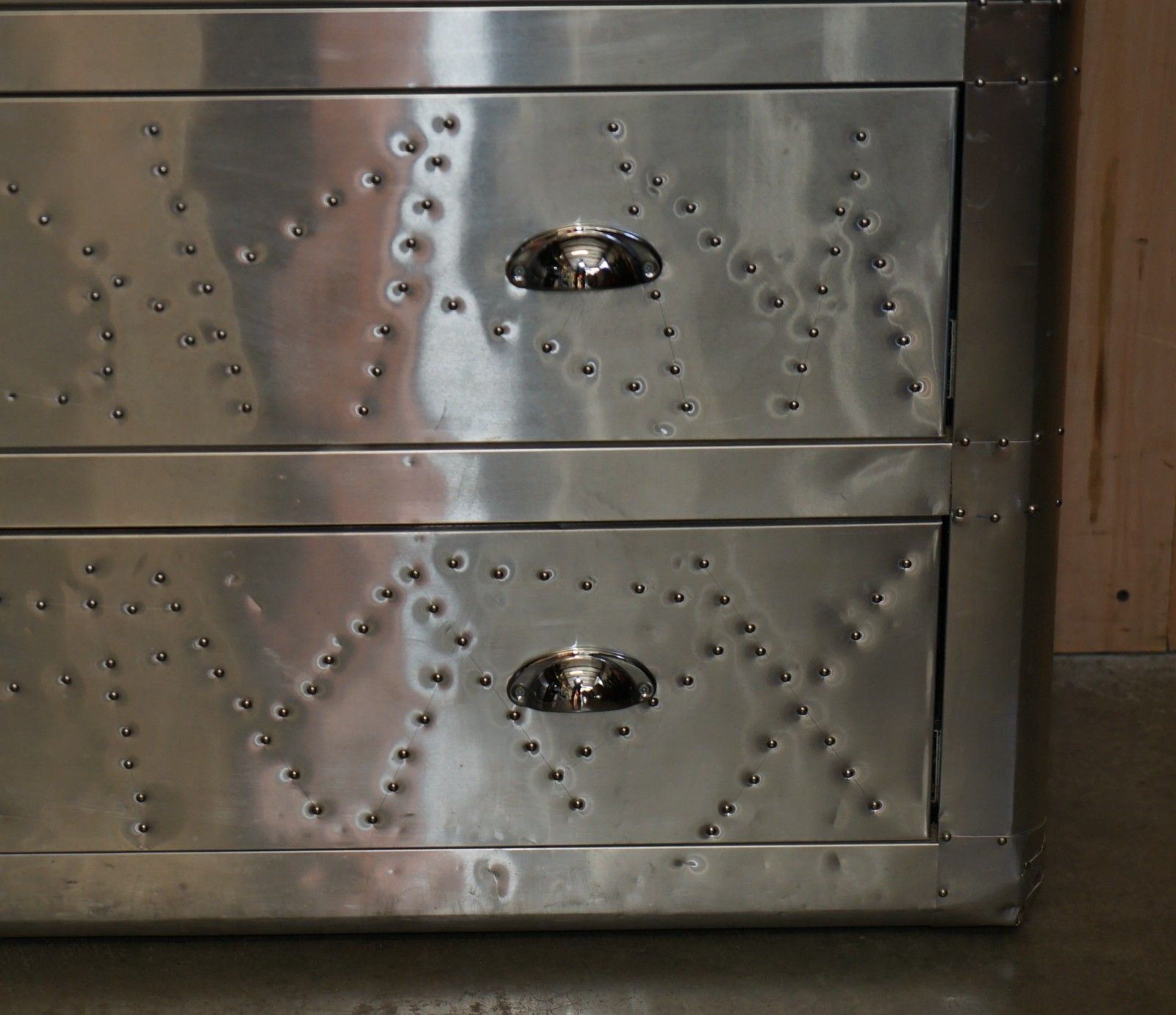 photo for sale Cool Pair Of Vintage Aviator Hand Hammered Chest Of Drawers Industrial Style