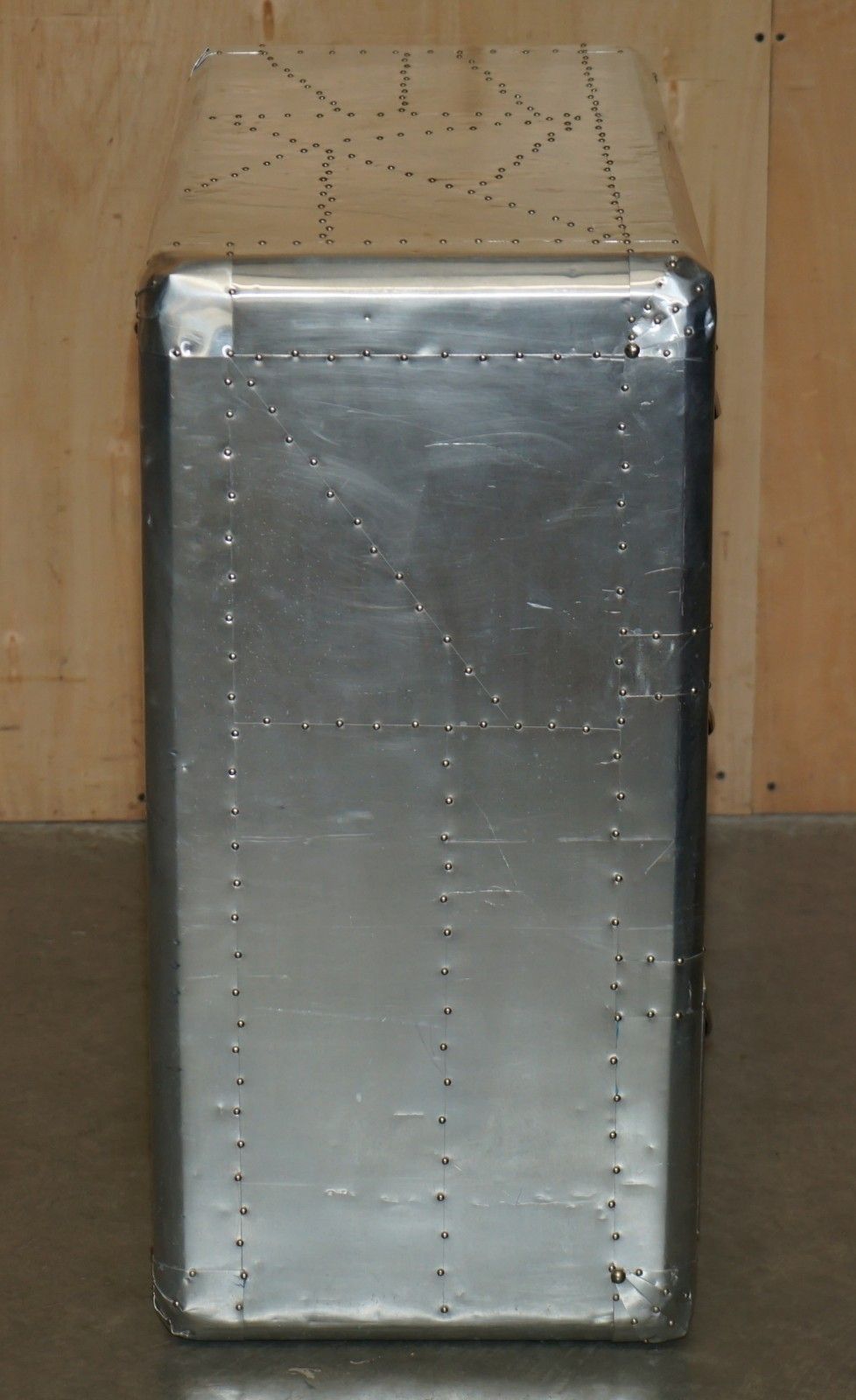 2750.0 Cool Pair Of Vintage Aviator Hand Hammered Chest Of Drawers Industrial Style photo