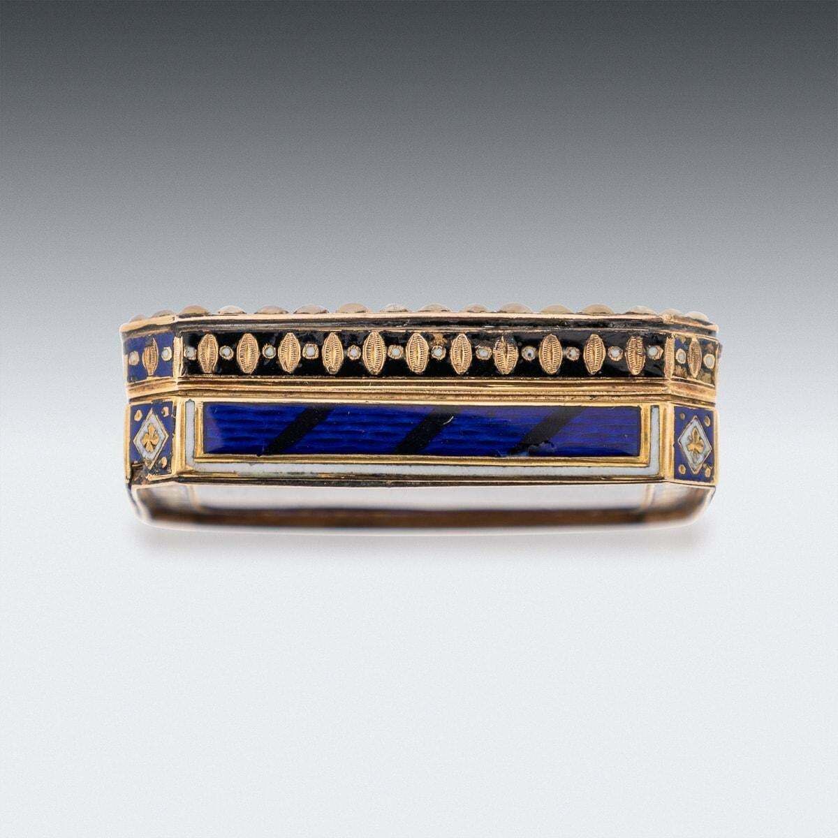 19th Century Swiss 18k Gold & Enamel Vinaigrette, Jean Georges Rémond C.1800 photo Home Decor
