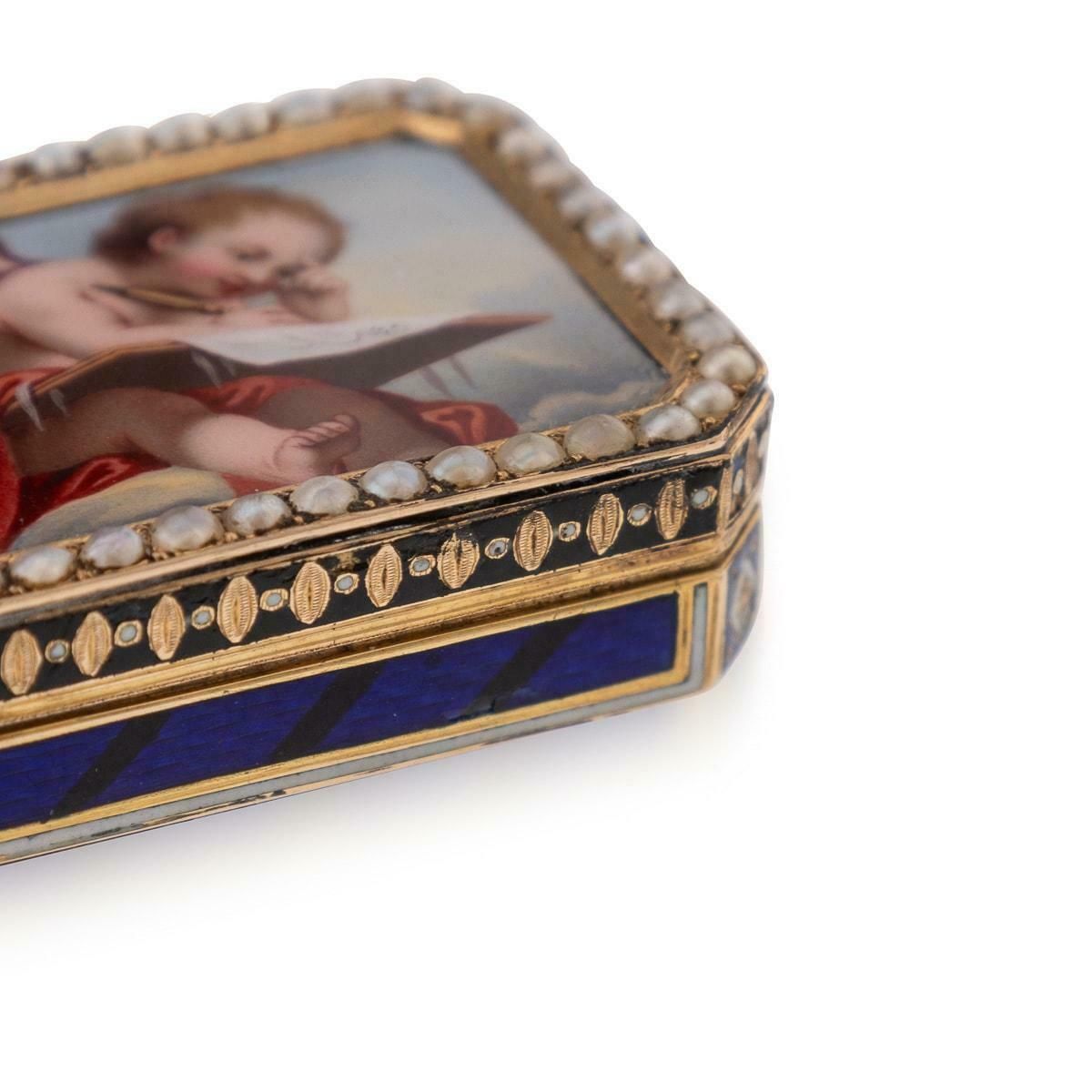 photo for sale 19th Century Swiss 18k Gold & Enamel Vinaigrette, Jean Georges Rémond C.1800