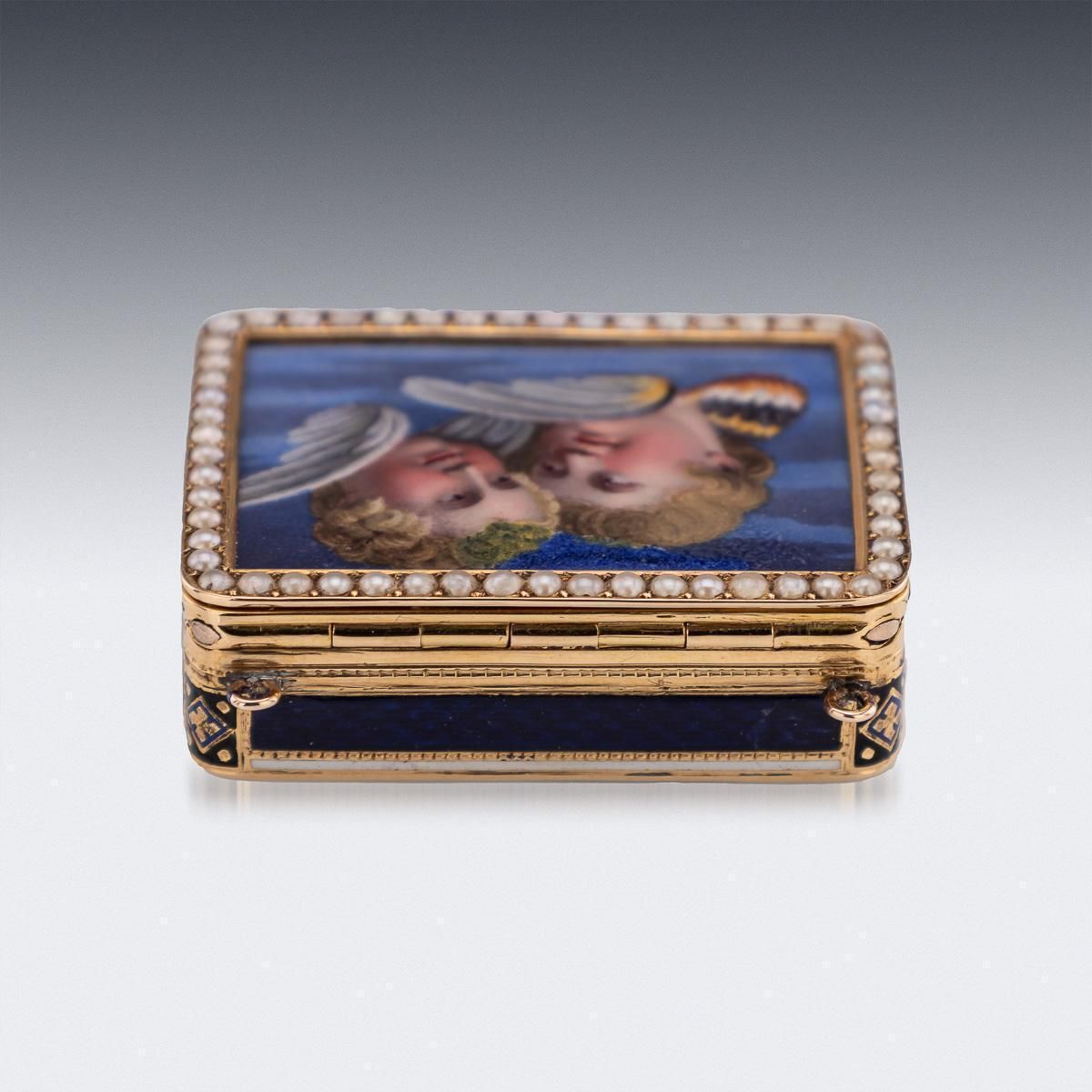 Antique 19thc Swiss 18k Gold & Enamel Vinaigrette, Jean Georges Rémond C.1800 photo 7149.0