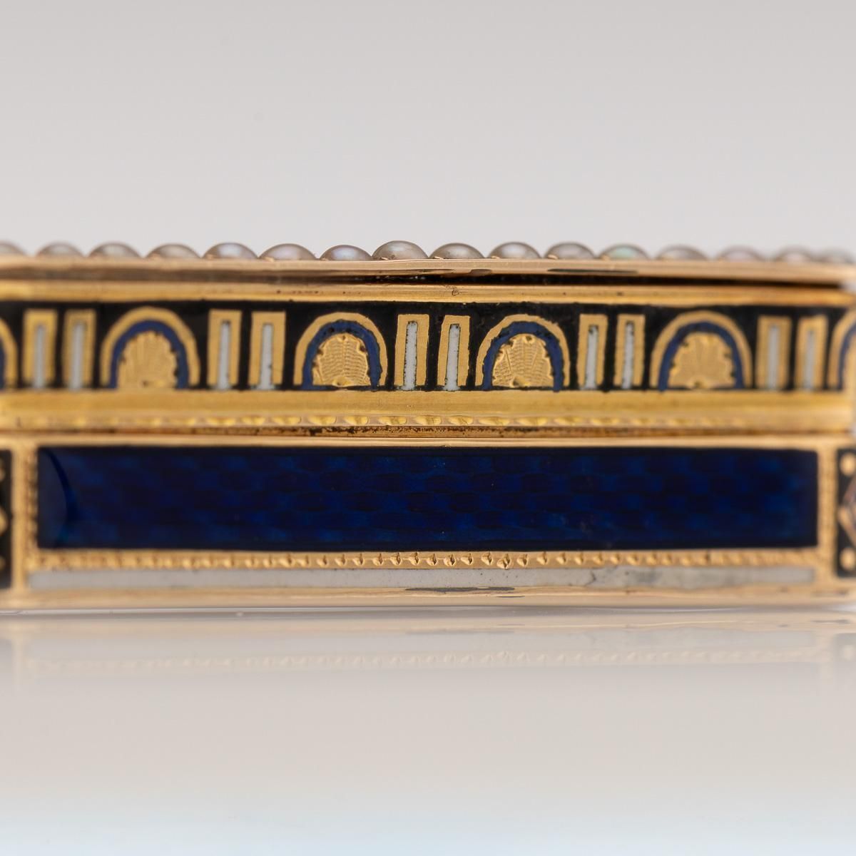 photo vintage Antique 19thc Swiss 18k Gold & Enamel Vinaigrette, Jean Georges Rémond C.1800