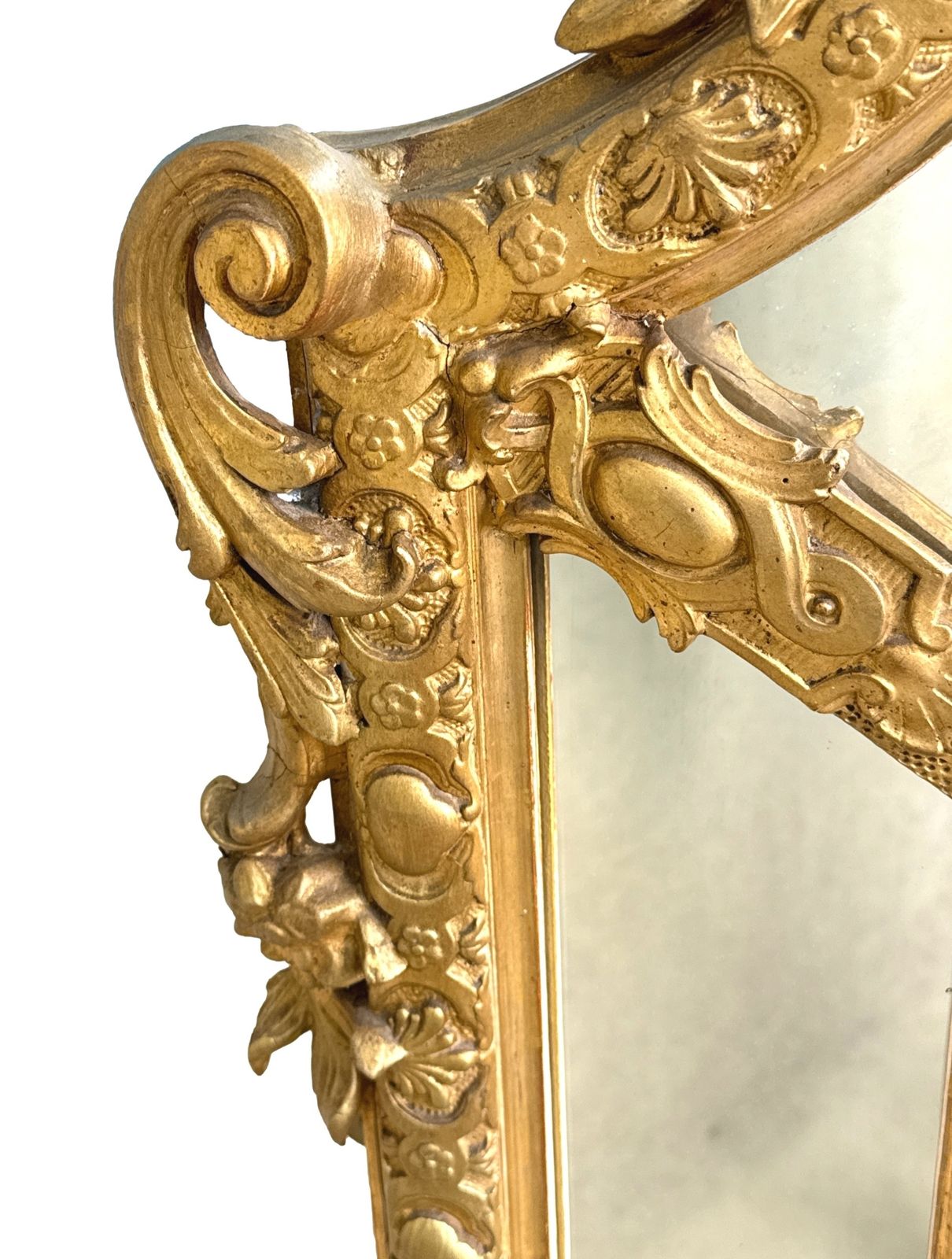 Large French 19th Century Gilt Marginal Mirror (France, Circa 1860) photo furniture