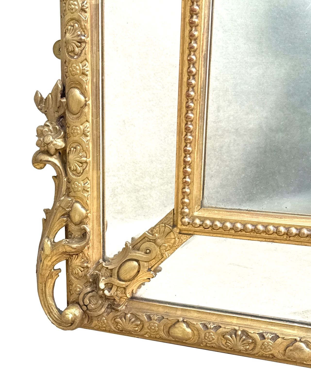 Large French 19th Century Gilt Marginal Mirror (France, Circa 1860) photo for sale