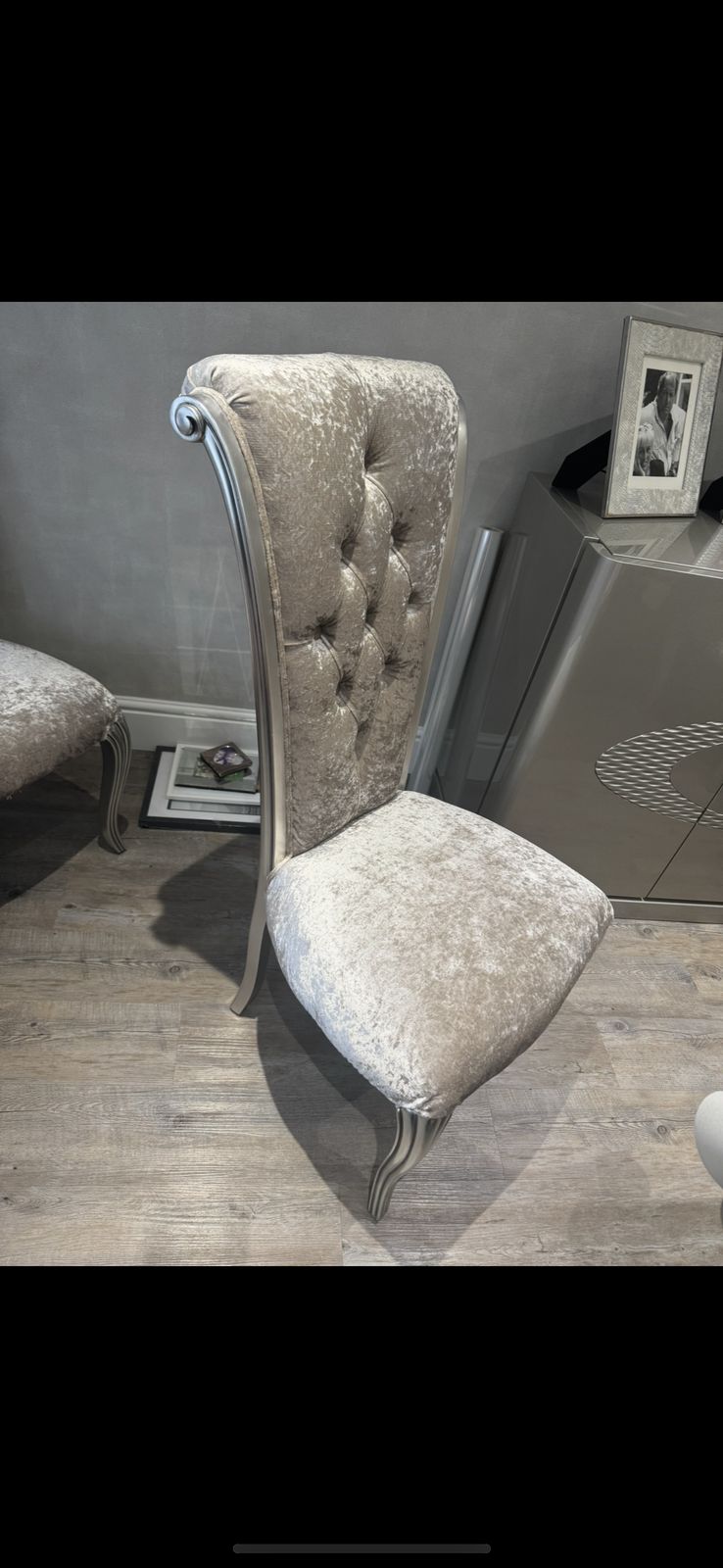 Crushed Velvet Dining Chairs photo for sale