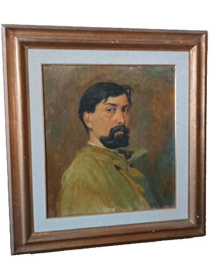 Oil On Canvas Portrait 1920s Painted On The Back Giuseppe Torelli (1881  1959) photo furniture