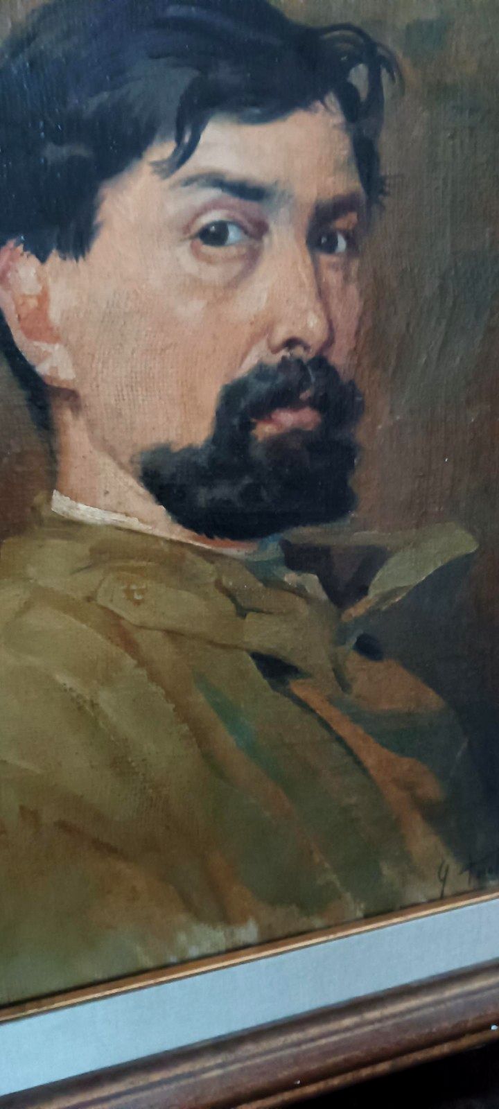 Oil On Canvas Portrait 1920s Painted On The Back Giuseppe Torelli (1881  1959) photo vinterior