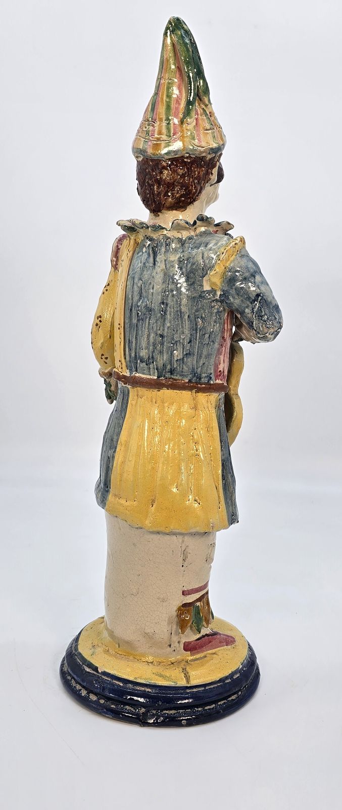 Italian Majolica Pottery Figure Of A 17th Century Mischievous Theatrical Pulcinella, Circa 1890 photo vinterior