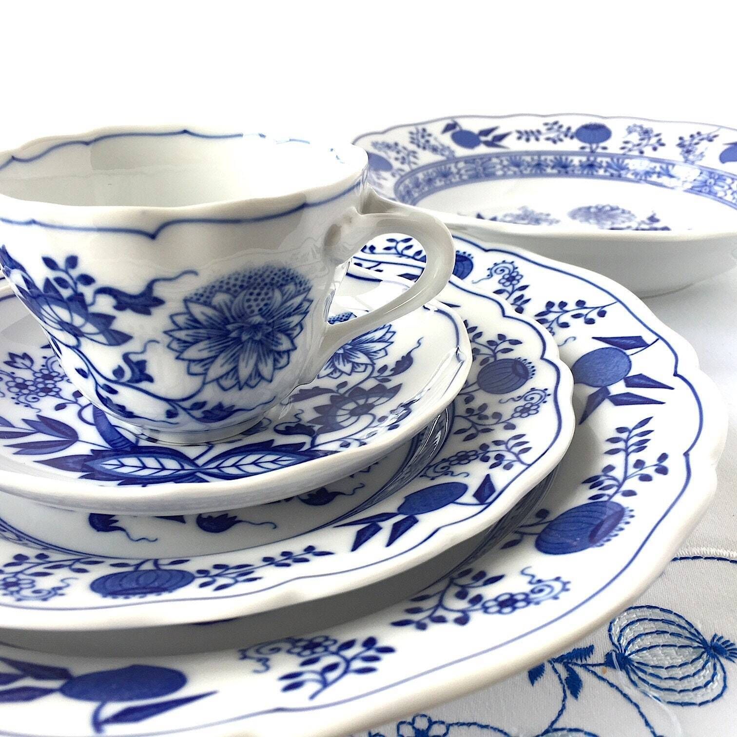 Blauw Uien Ontbijtborden | 6 Stuks | 7,48" | Geschulpte Rand | Hutschenreuther photo 101.0