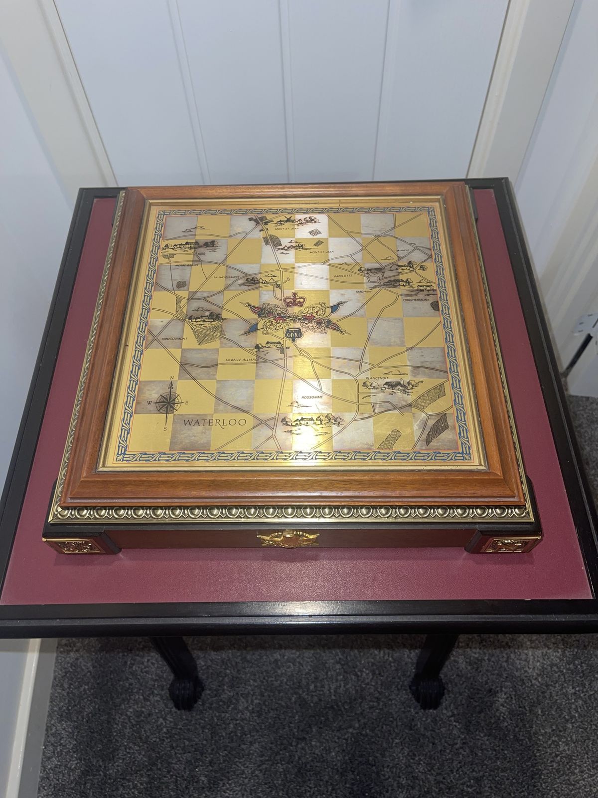 Rare Gold Edition Battle Of Waterloo Franklin Mint Chess Set & Table photo furniture