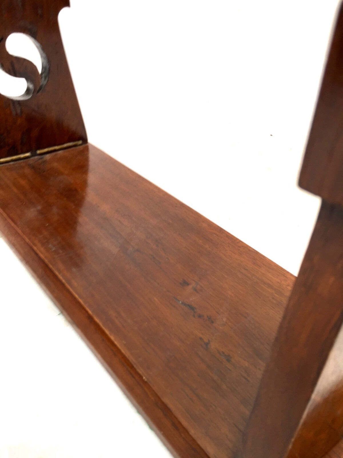 Antique Wooden Arts And Crafts Tabletop Book End Display Stand Shelf Rack C.1930 photo vinterior