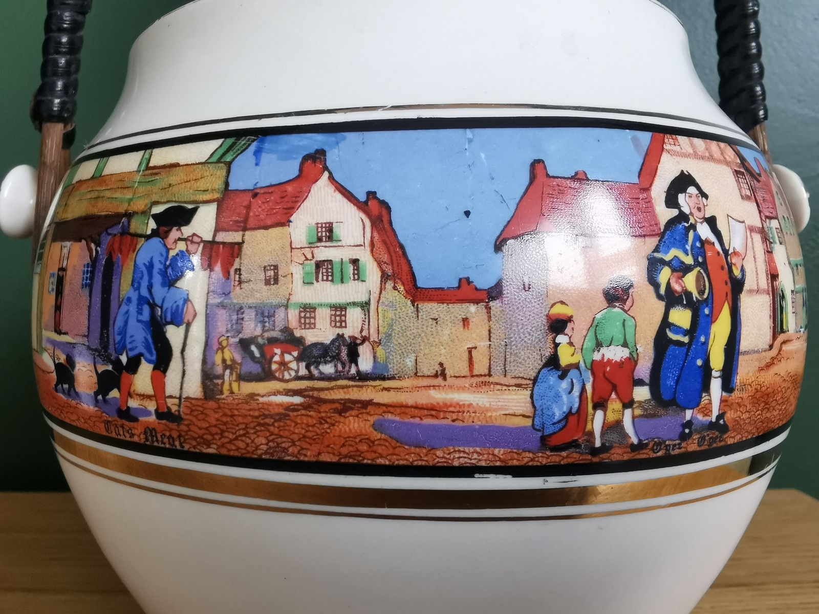 1930s Crown Ducal Cries Of London Biscuit Barrel
