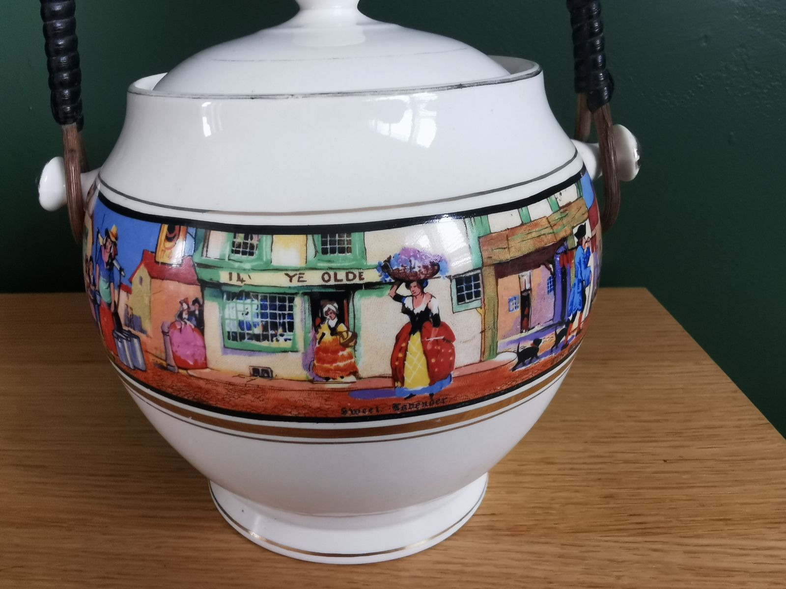1930s Crown Ducal Cries Of London Biscuit Barrel photo vinterior