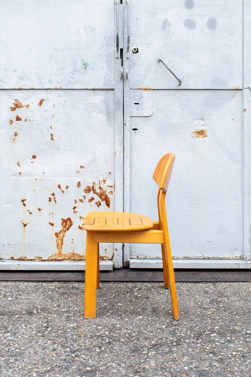 Folding Oak Chair, Italy, 1970s photo for sale