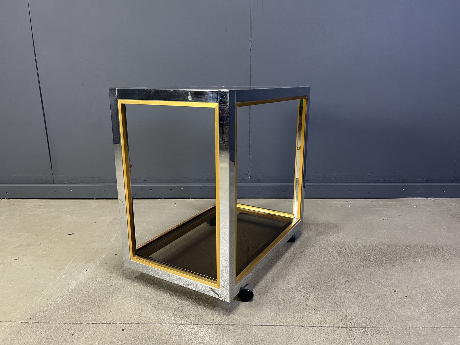 photo furniture Italian Brass And Chrome Drinks Trolley In The Manner Of Romeo Rega, 1970s