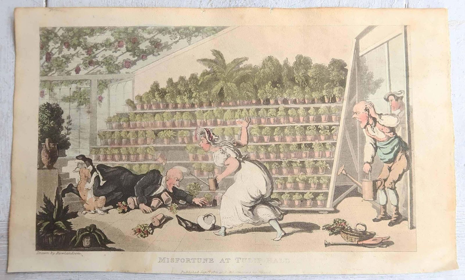 photo furniture Set Of 10 Original Antique Prints After Thomas Rowlandson. Dated 1819
