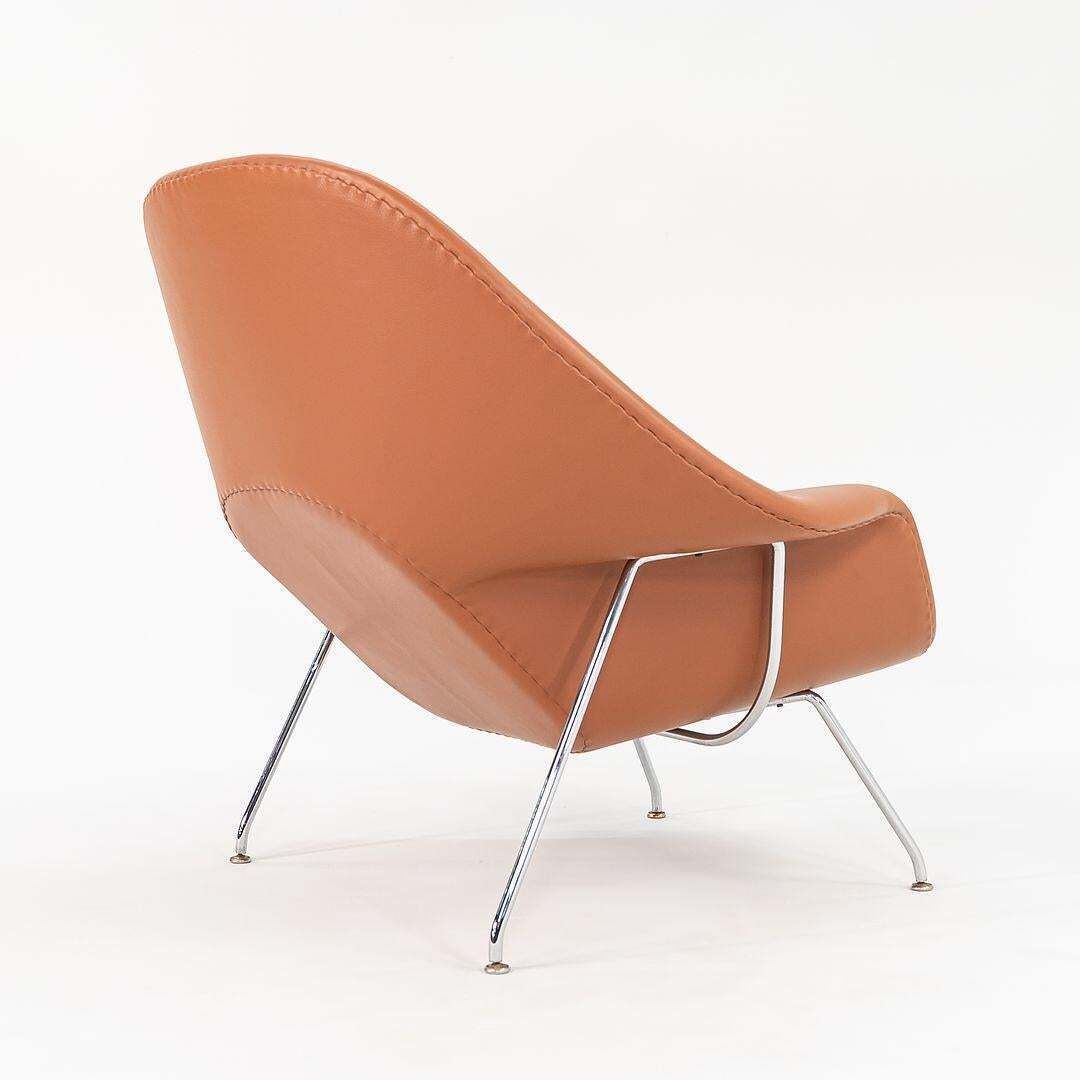 1990s Eero Saarinen Womb Chair And Ottoman In New Cognac Leather Model 70l & 74y photo for sale
