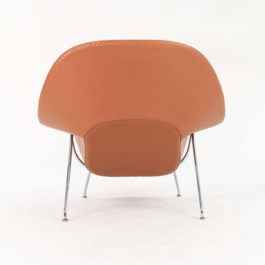 Furniture 1990s Eero Saarinen Womb Chair And Ottoman In New Cognac Leather Model 70l & 74y photo