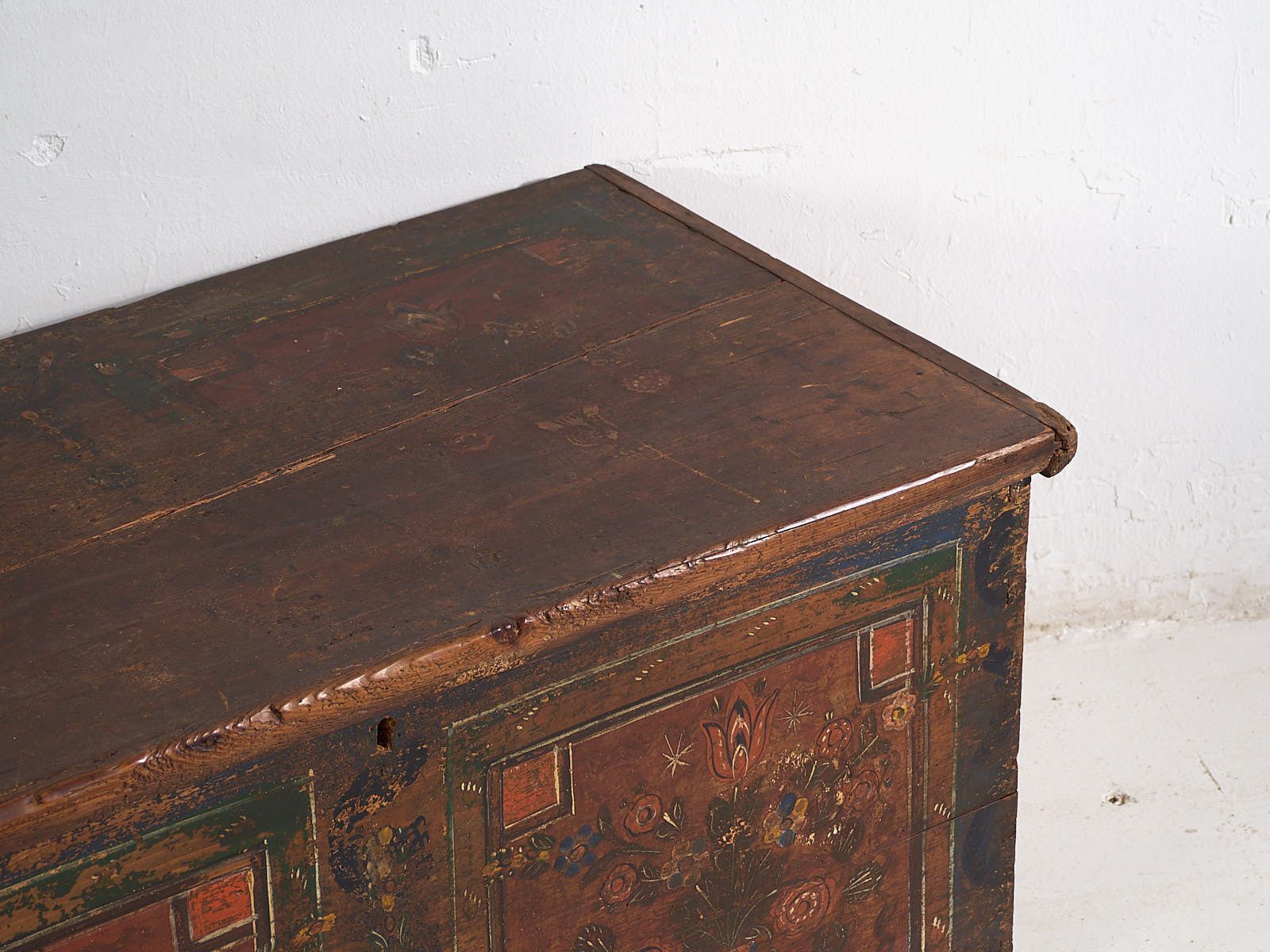 Antique Painted Trunk With Floral Motifs (C.1920) #39 photo furniture
