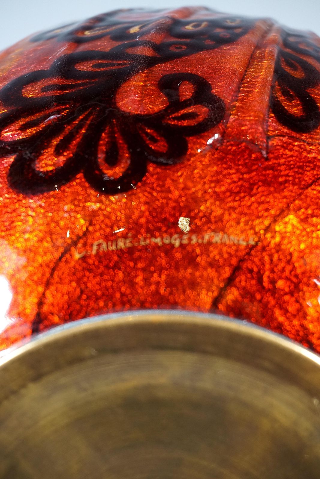 Large Art Déco Enamel Vase 'Volants Et Dentelles', Camille Fauré, France 1925/30 photo vinterior