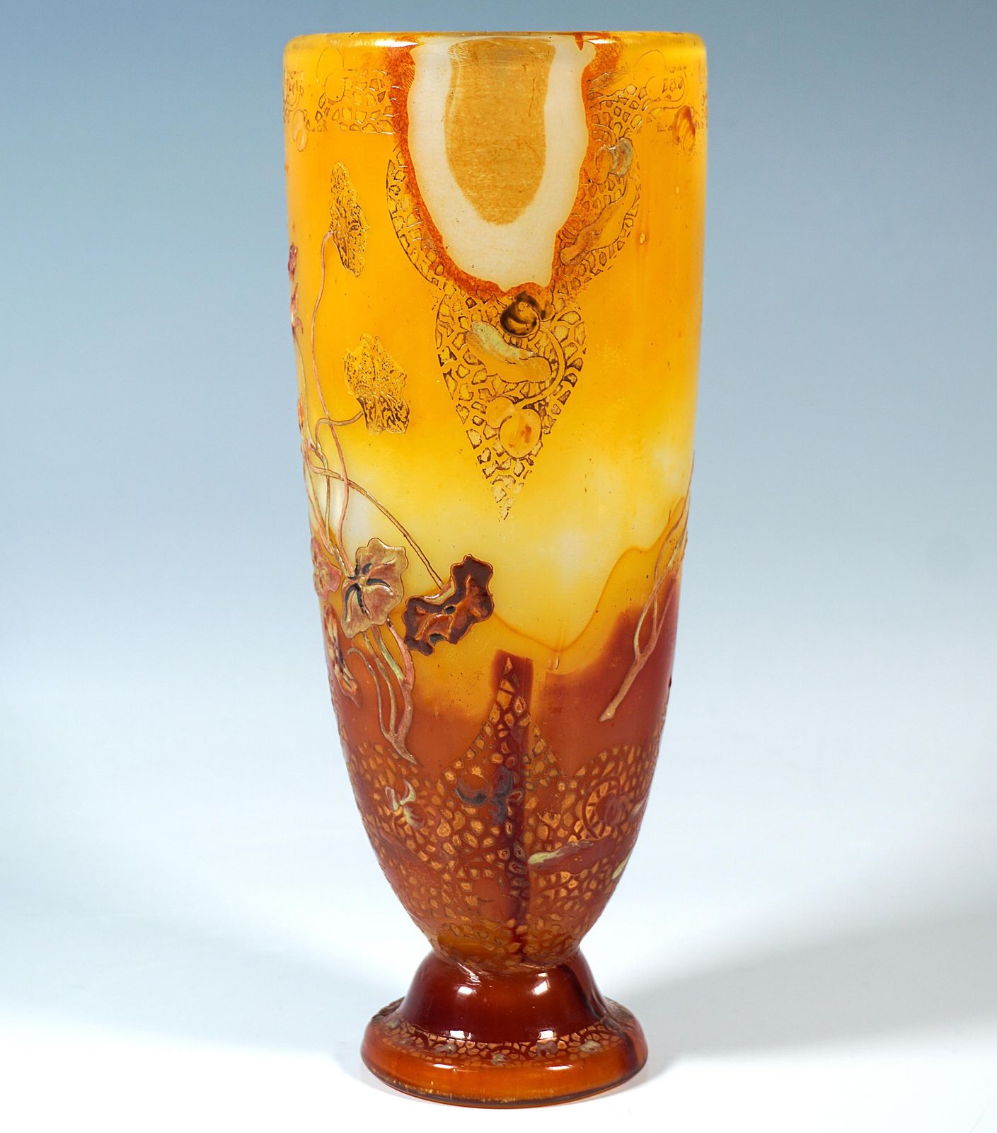Large émile Gallé Art Nouveau Vase 'Orchidées & Abeille', Nancy, France, Ca 1890 photo furniture