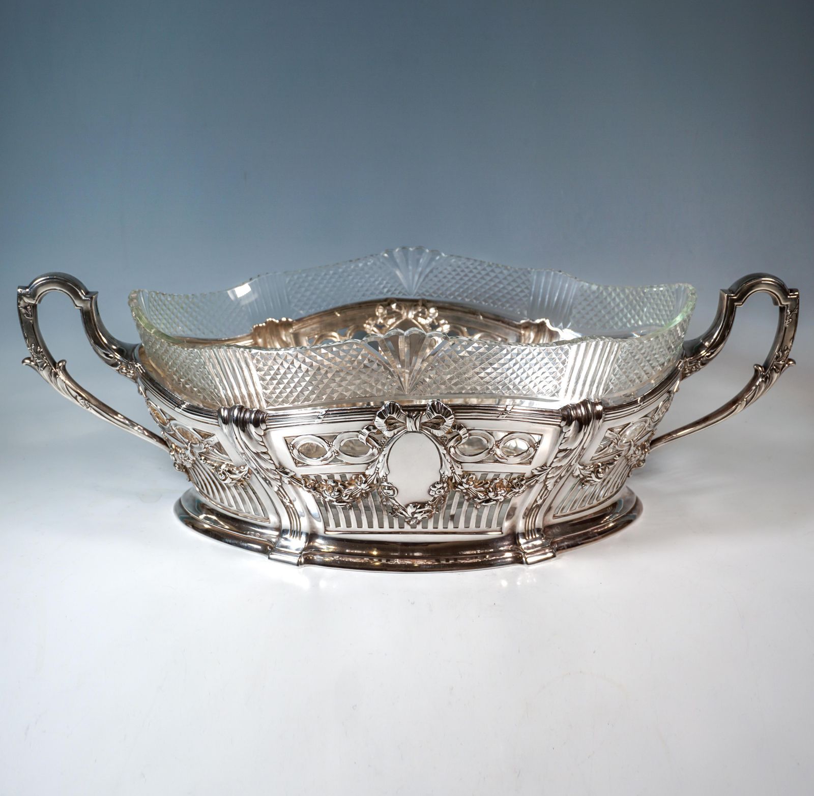 Art Nouveau Silver Jardinière With Cut Glass Liner, By Bruckmann & Sons, Germany photo furniture