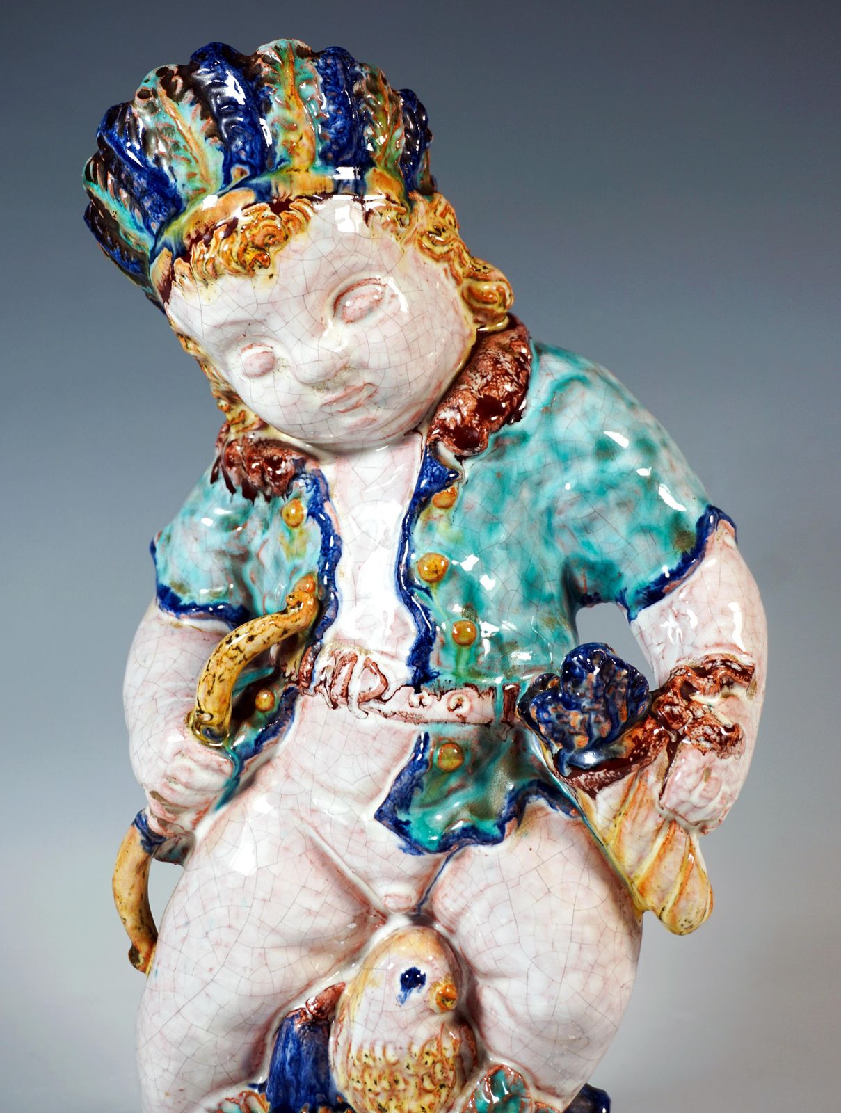 Large Putto As An Indian, By Michael Powolny, Sommerhuber Austria, 1925 1930 photo 5773.0