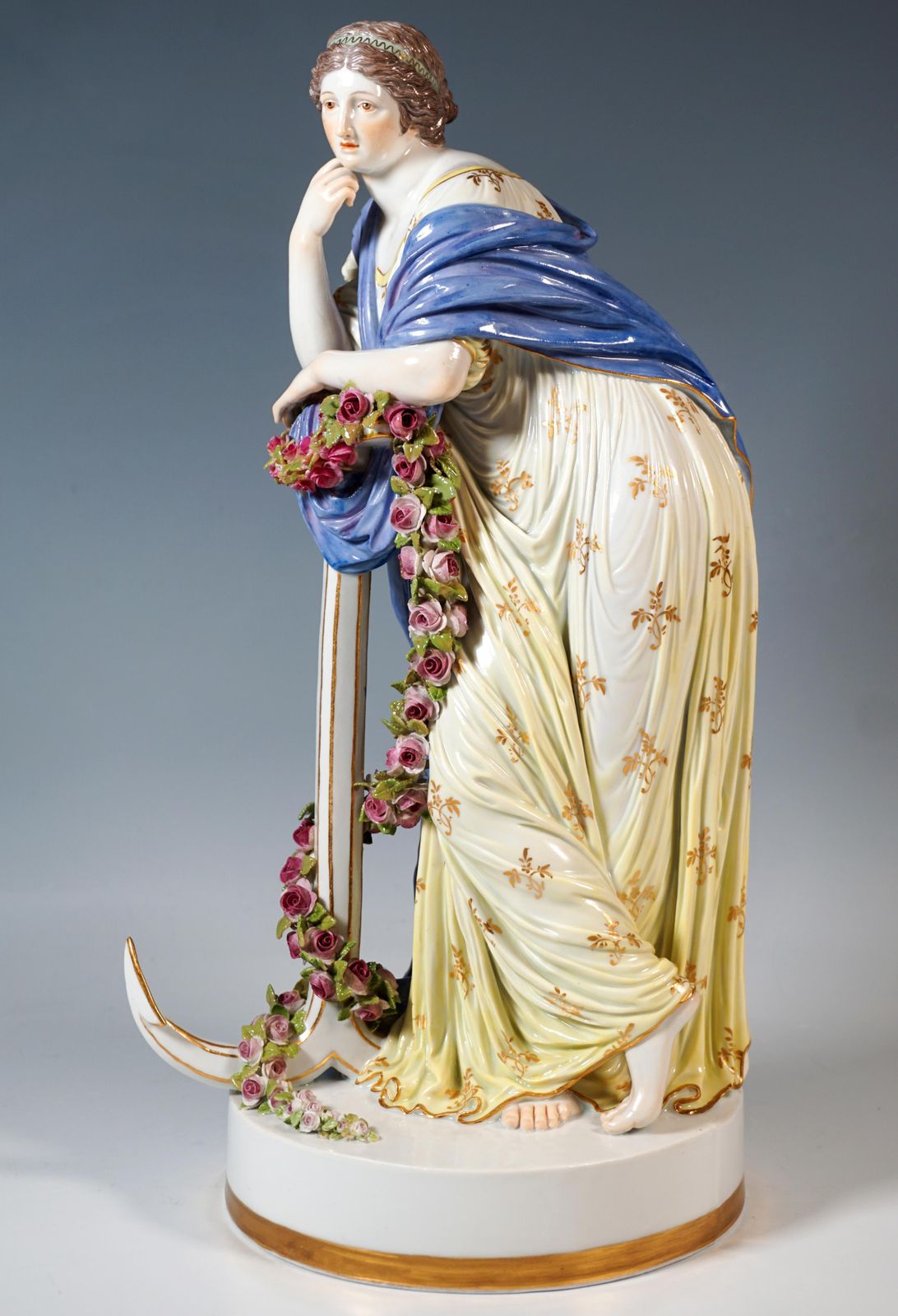 Large Meissen Porcelain Figurine 'Allegory Hope', By C.G. Juechtzer, Circa 1860 photo vinterior
