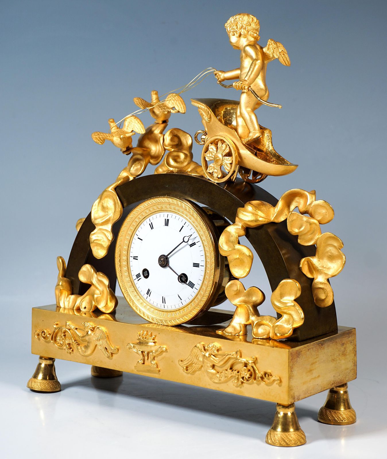French Museum Ormolu Mantle Clock, Pendule 'Au Char', Thomire, Paris, Ca 1820 photo Home Decor