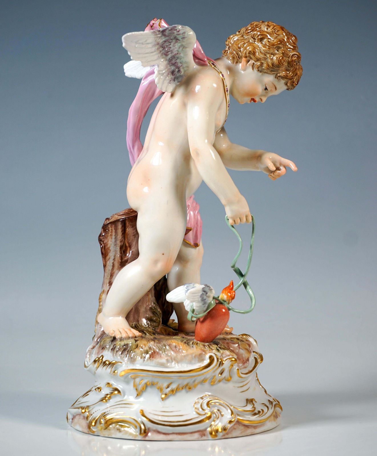 Meissen Art Nouveau Figure 'Cupid Leading A Heart', By August Ringler, Ca 1895 photo furniture
