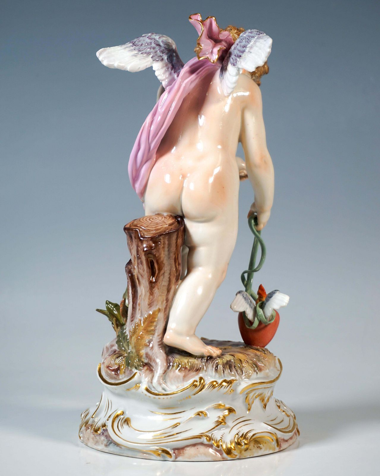 Meissen Art Nouveau Figure 'Cupid Leading A Heart', By August Ringler, Ca 1895 photo for sale