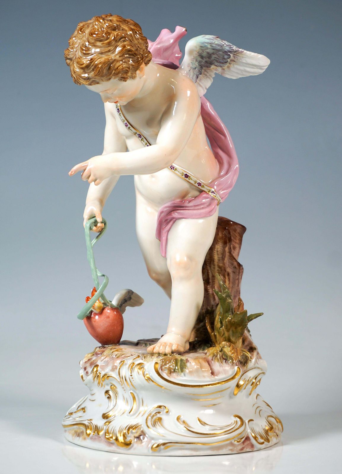 Meissen Art Nouveau Figure 'Cupid Leading A Heart', By August Ringler, Ca 1895 photo 2043.0