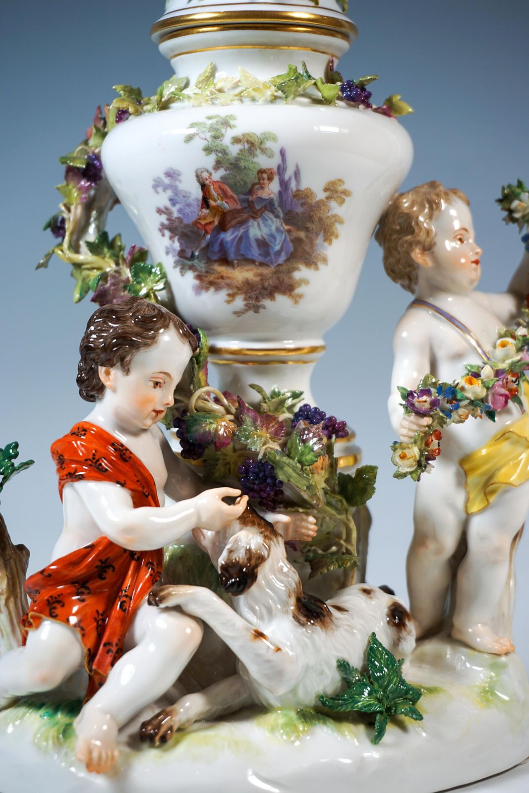 photo furniture Meissen Cupid Group With Dog And Potpourri, By J.J. Kaendler, Germany, Ca 1870