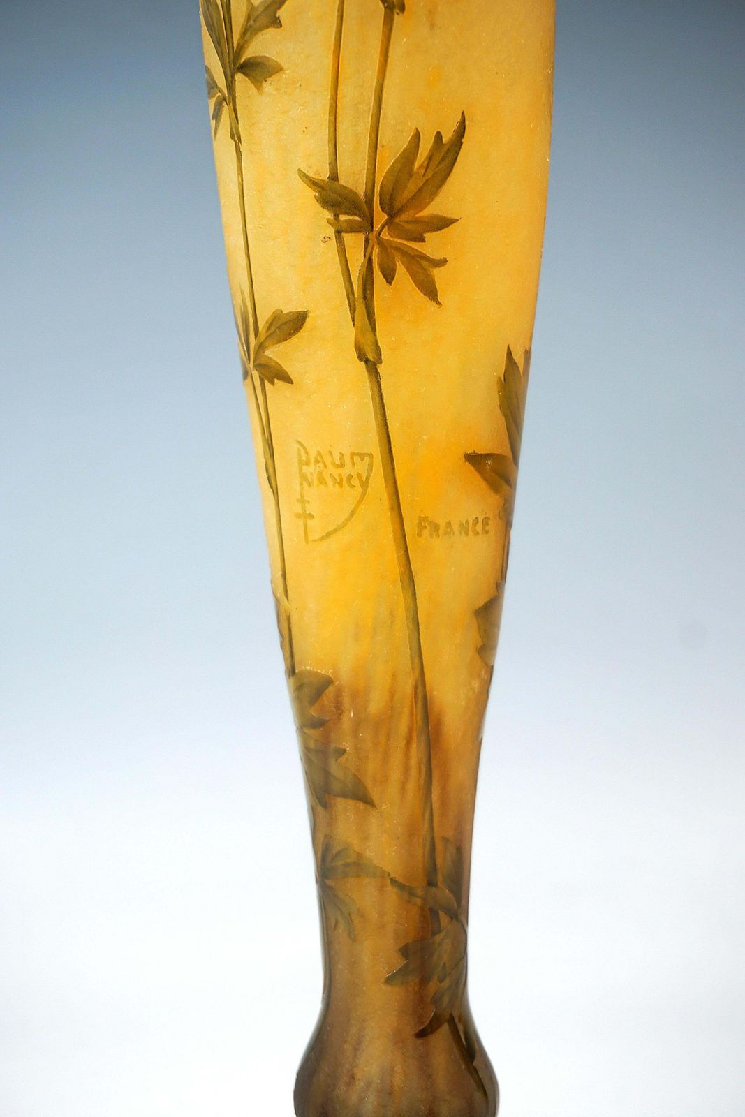 Large Art Nouveau Cameo Single Vase 'Ancolie', Daum Nancy, France, Ca 1910/1915 photo 4085.0