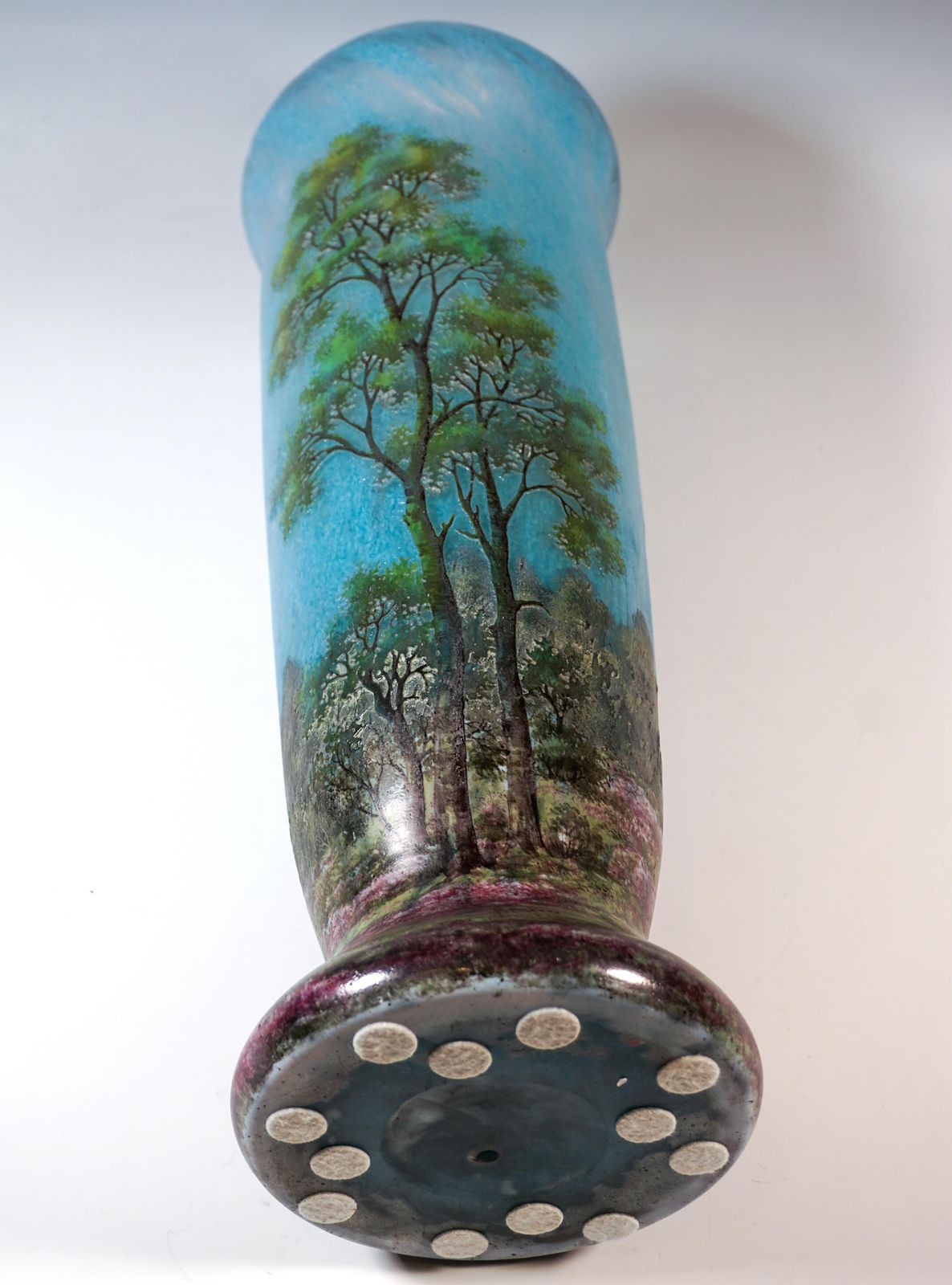 Large Art Nouveau Cameo Vase With Spring Landscape, Daum Nancy, France, Ca 1910 photo vintage