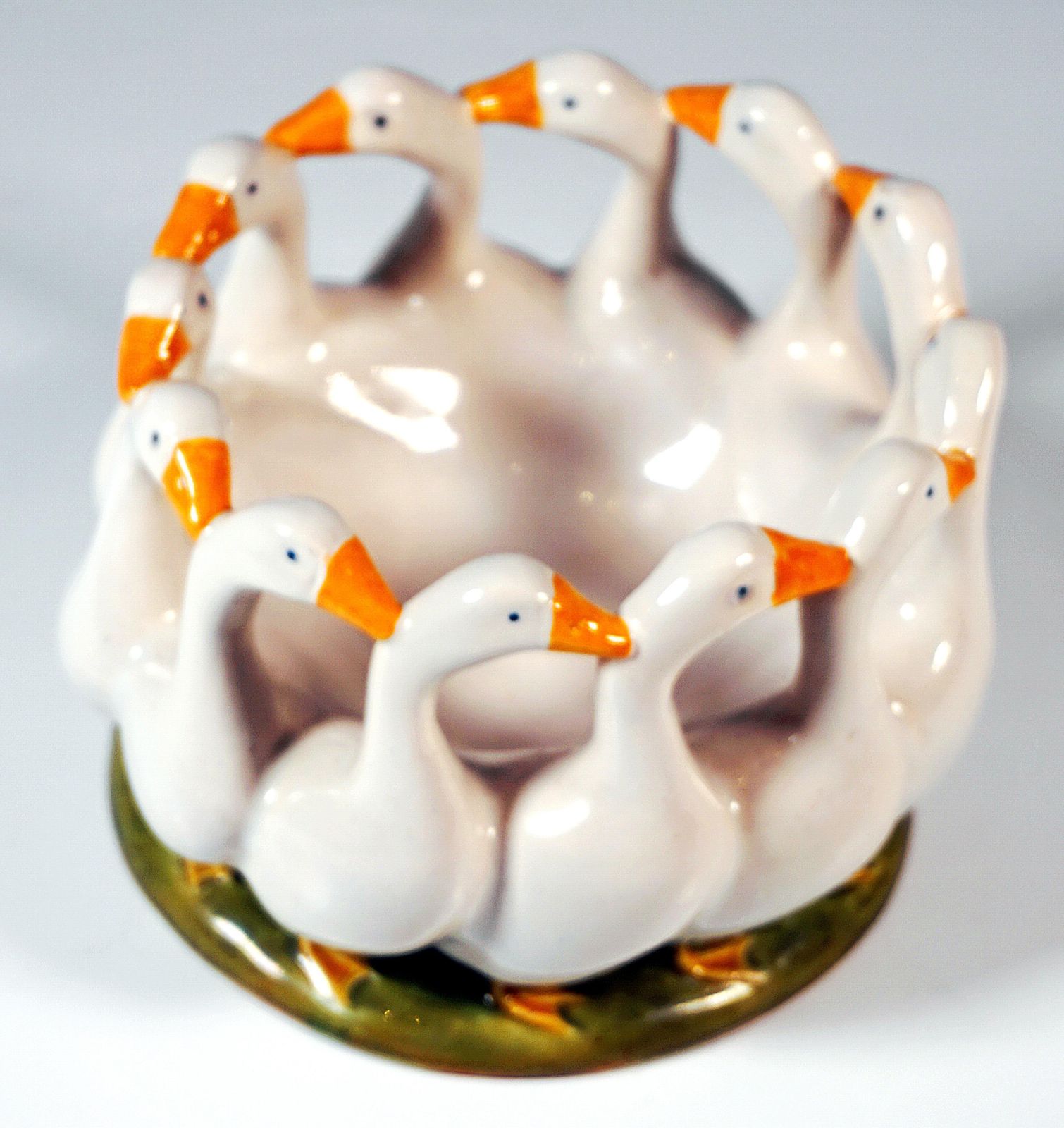 Vienna Art Ceramics Art Nouveau Bowl 'Goose Dance' By Michael Mörtl Ca 1910 photo for sale