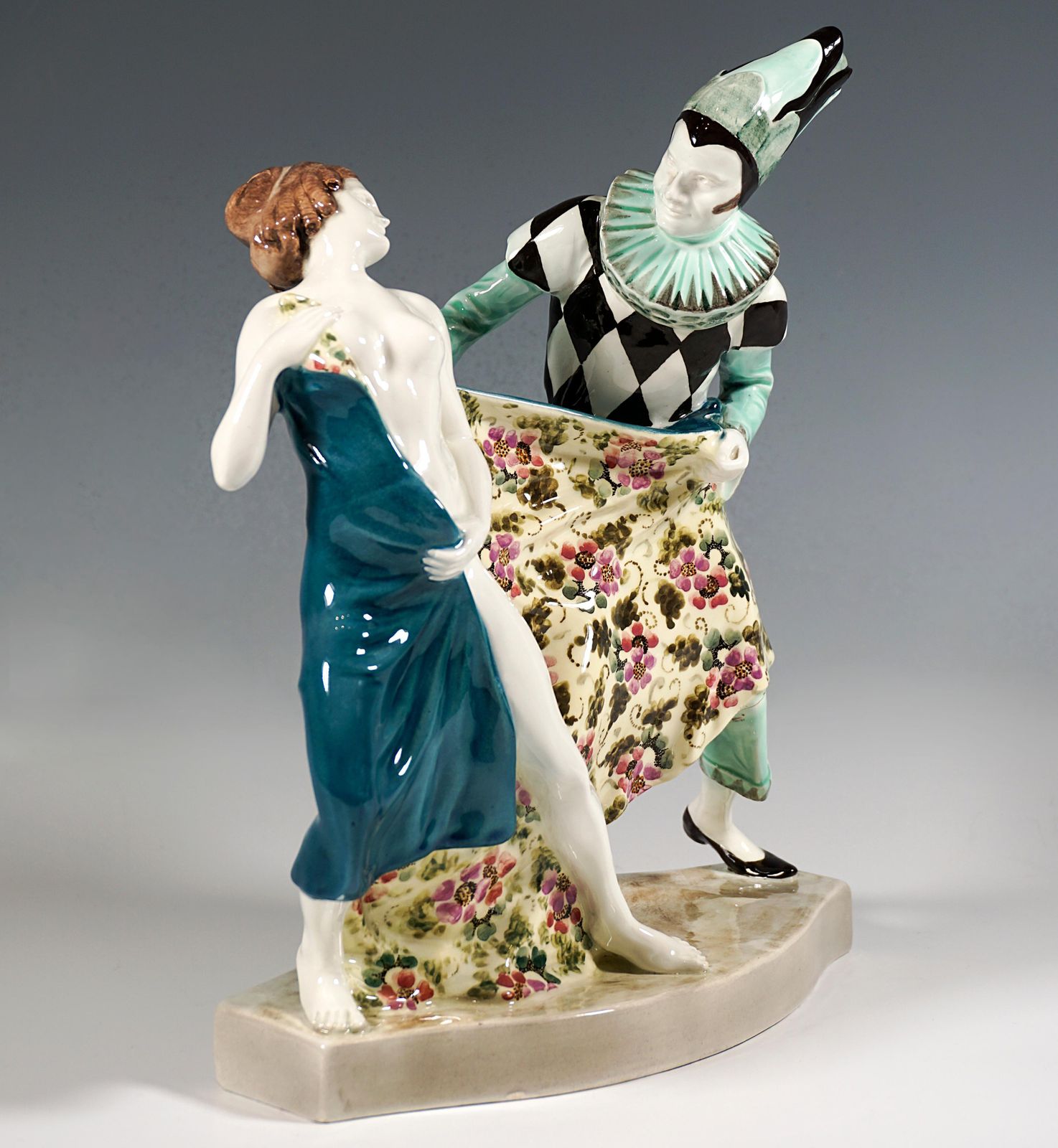 Pierrot & Columbine As A Nude By Josef Kostial, Goldscheider Vienna, Ca 1922 photo furniture