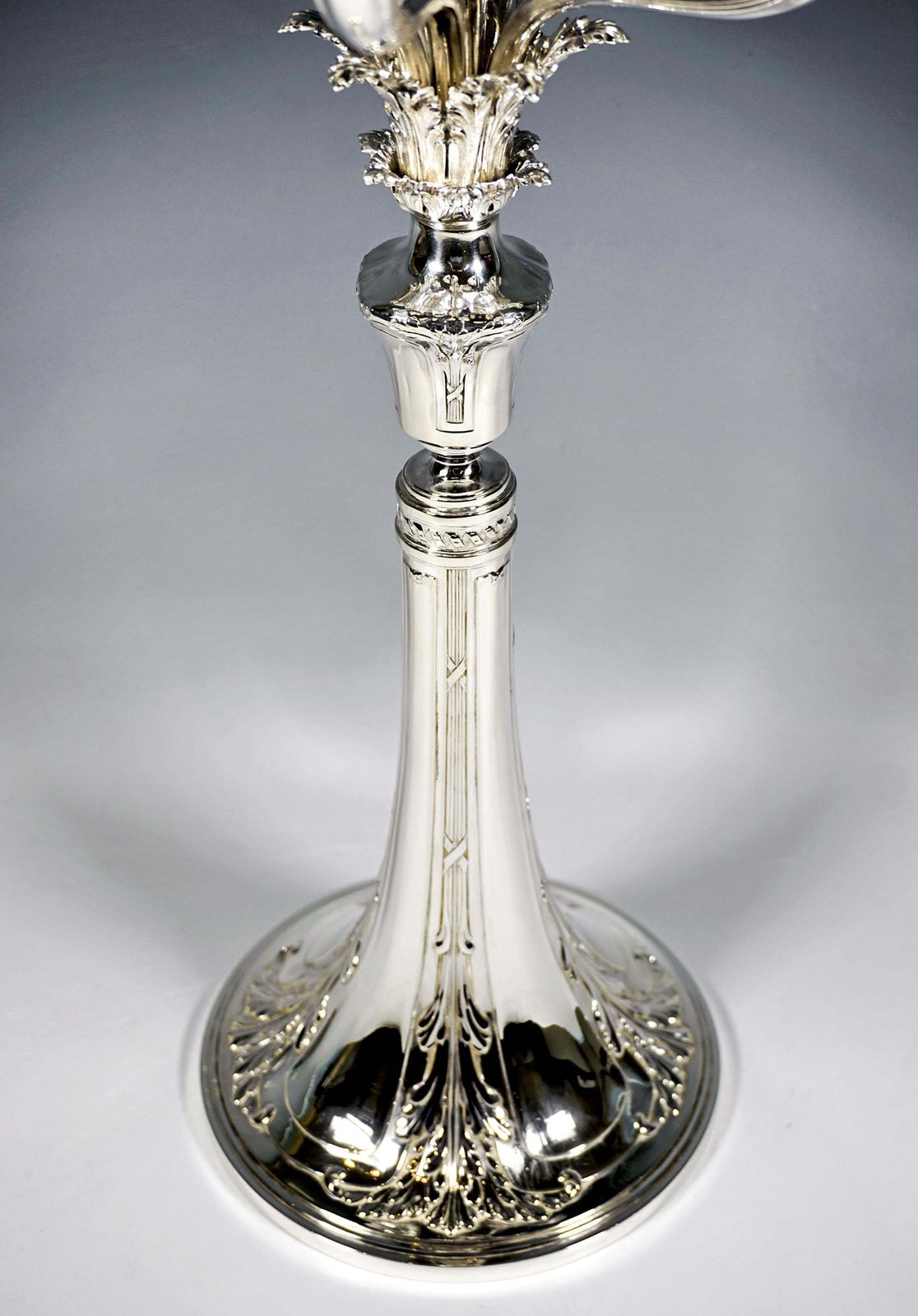Large 7 Flame Silver Candelabra With Acanthus Decor, J.C. Klinkosch Vienna, 1925 photo vinterior