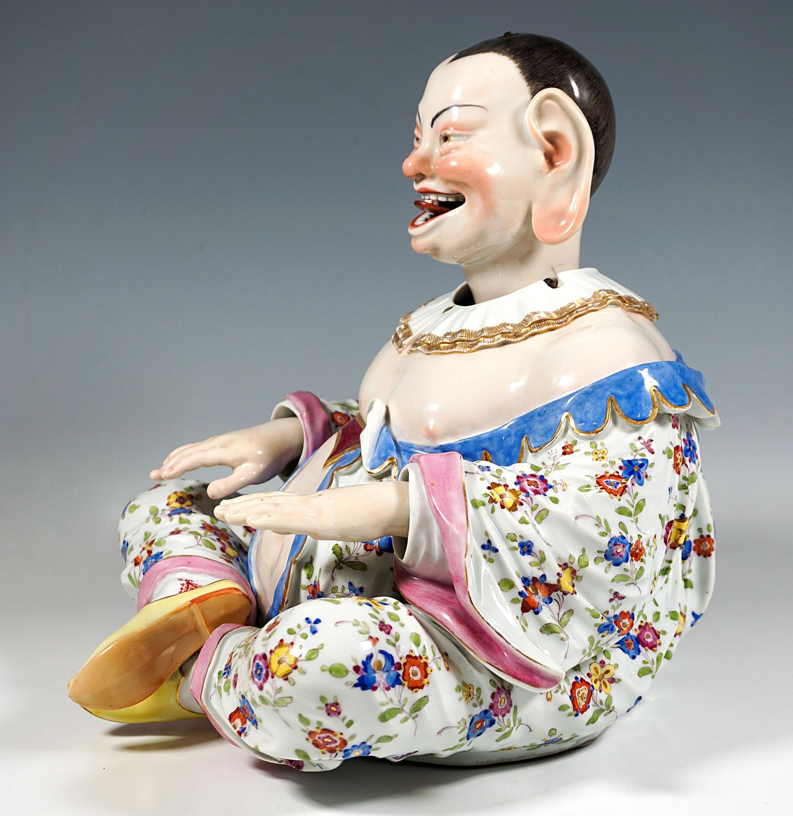 Home Decor Two Large Seated Meissen Porcelain Wiggling Pagodas, By J.J. Kaendler, Ca 1840 photo