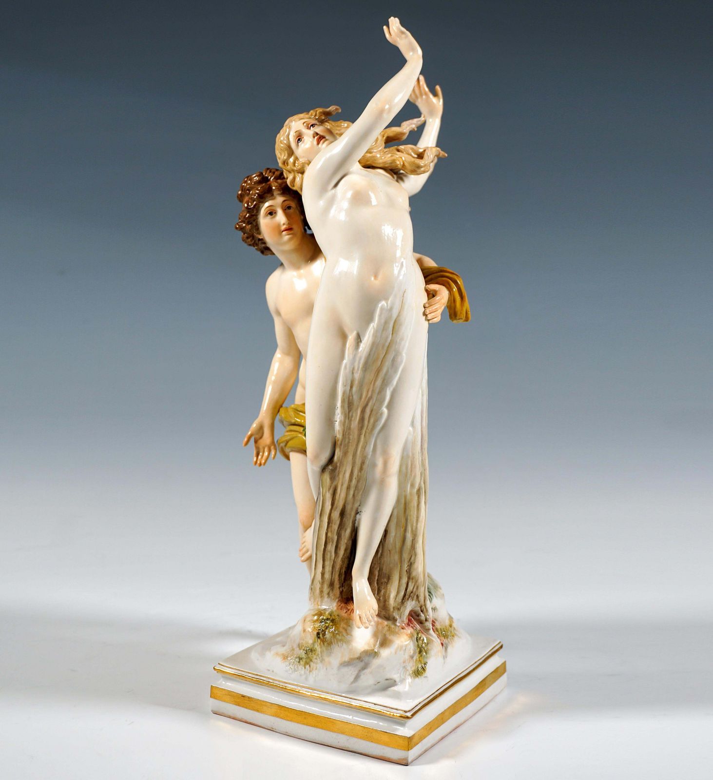 Large Meissen Porcelain Figurine Group 'Apollo & Daphne', By Juechtzer, Ca. 1860 photo furniture