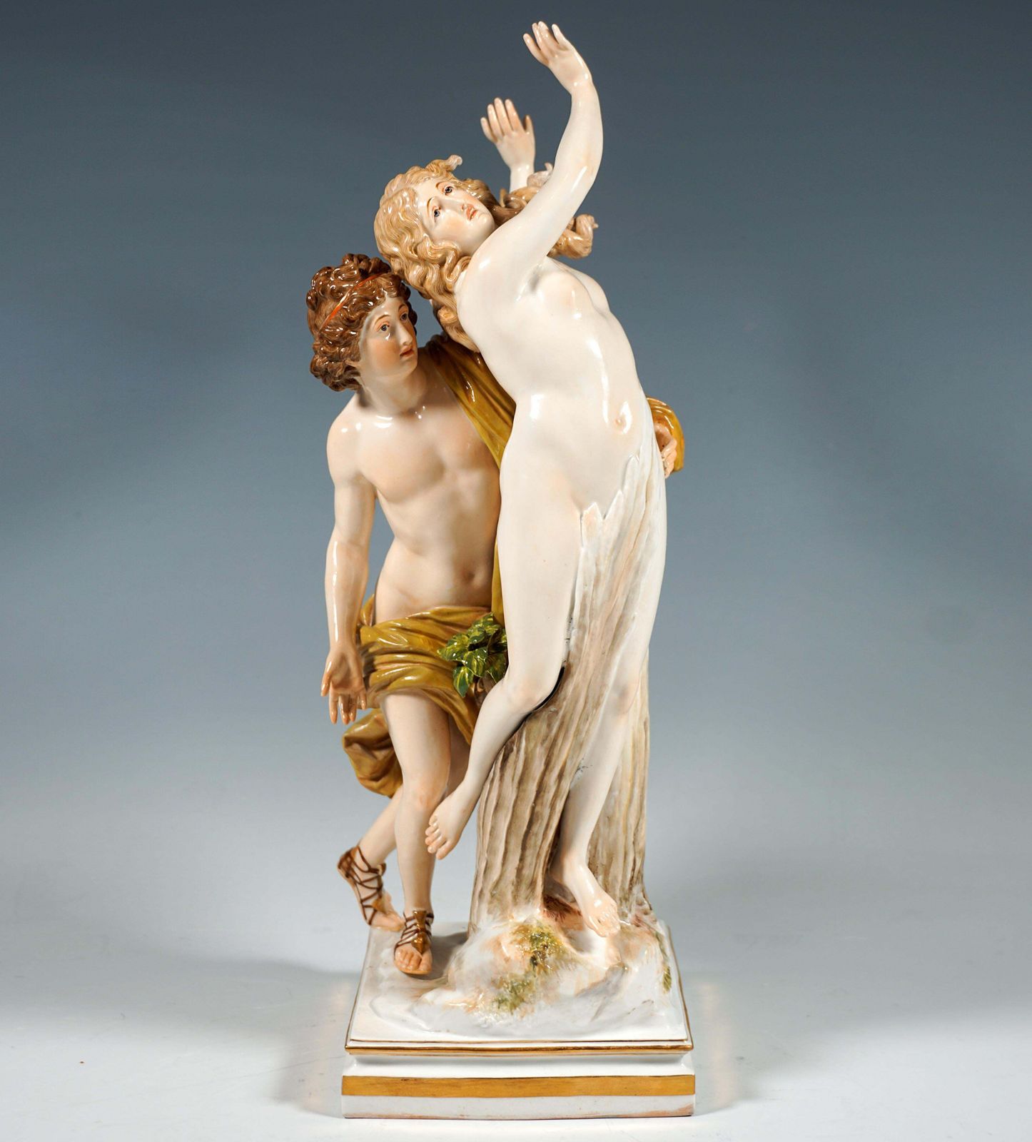 Large Meissen Porcelain Figurine Group 'Apollo & Daphne', By Juechtzer, Ca. 1860 photo for sale