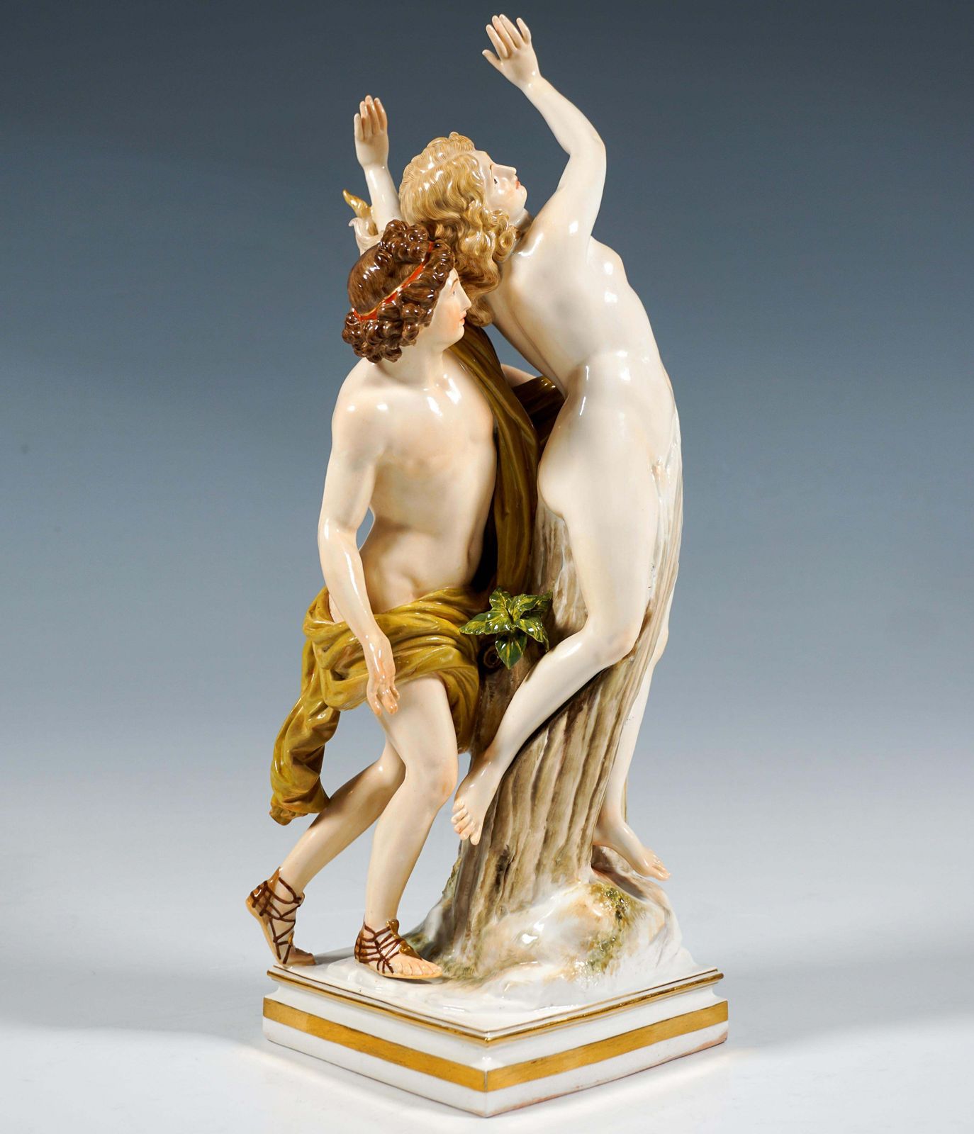 Large Meissen Porcelain Figurine Group 'Apollo & Daphne', By Juechtzer, Ca. 1860 photo Home Decor